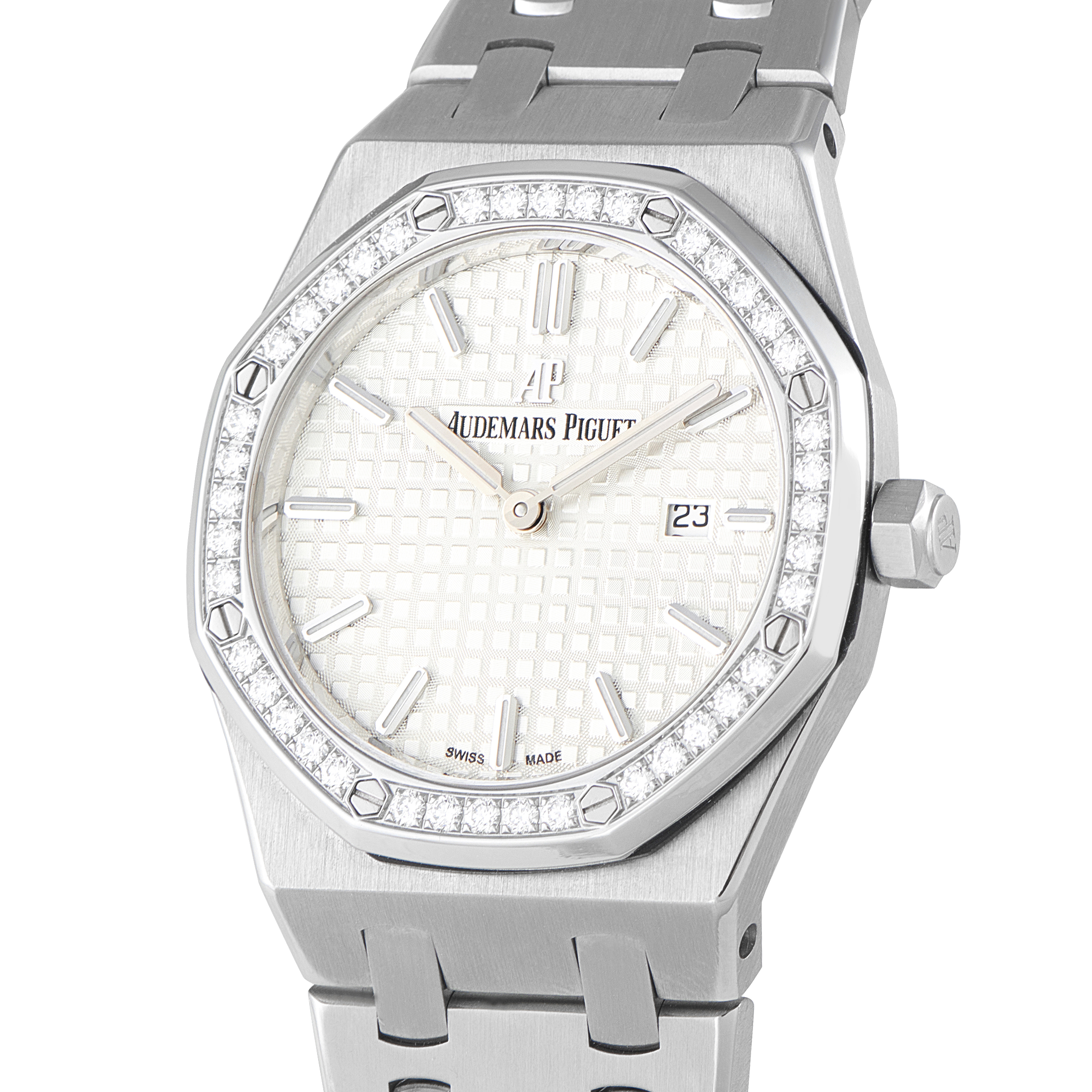 Audemars Piguet Royal Oak Silver Dial Diamond Bezel Quartz Watch 67651ST.ZZ.1261ST.01 - Image 2