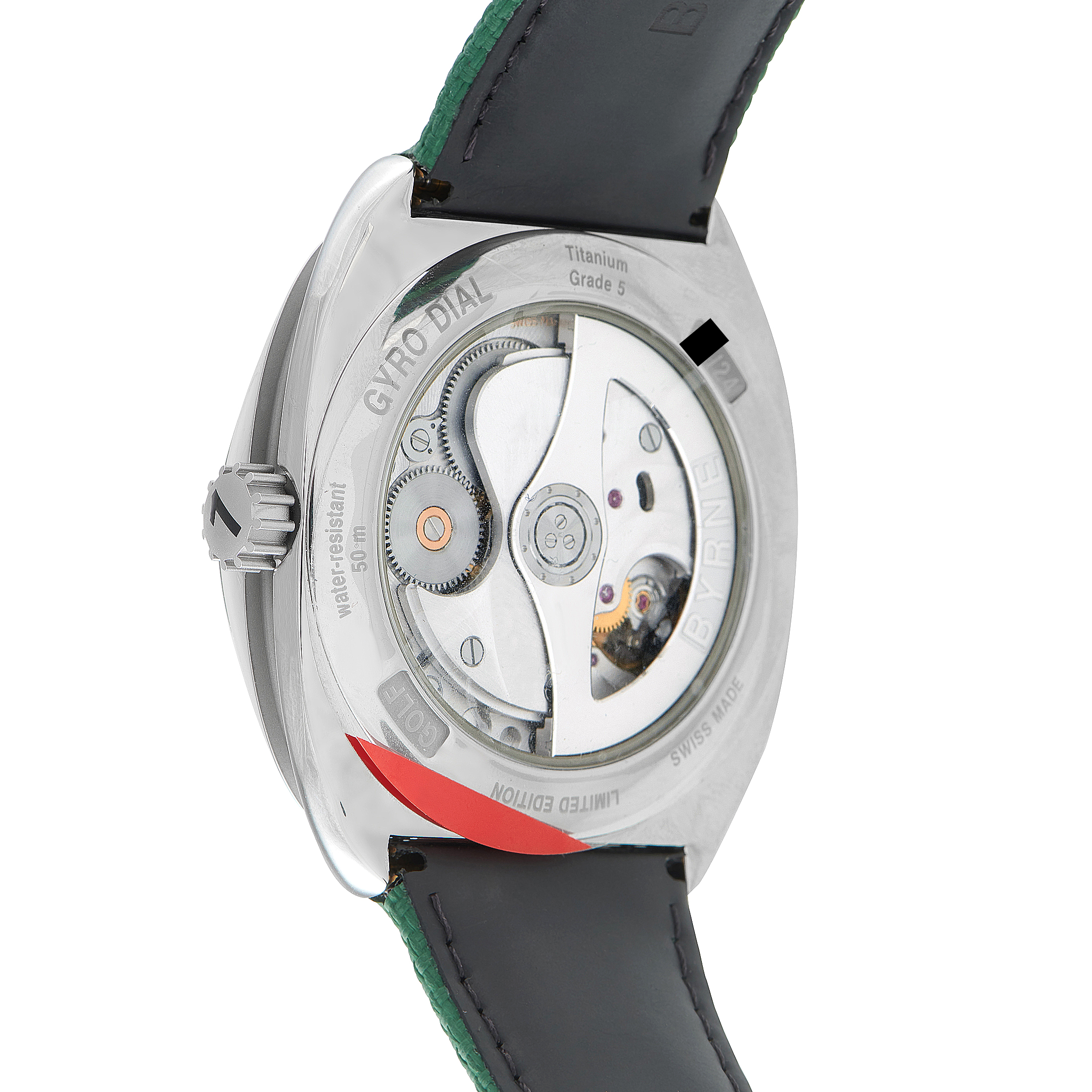 Byrne Gyro Dial Golf Edition Titanium Watch 10034-80100-225 - Image 6