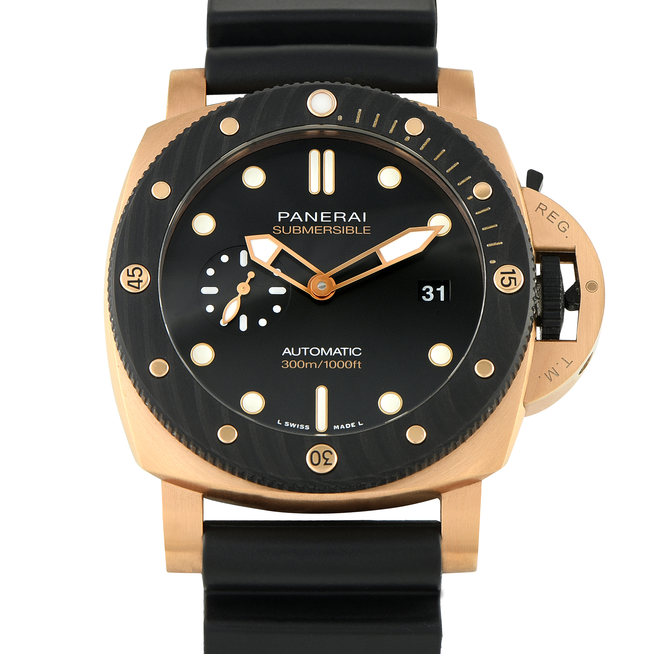 Officine Panerai Luminor Submersible Goldtech OroCarbo Watch Pam01070