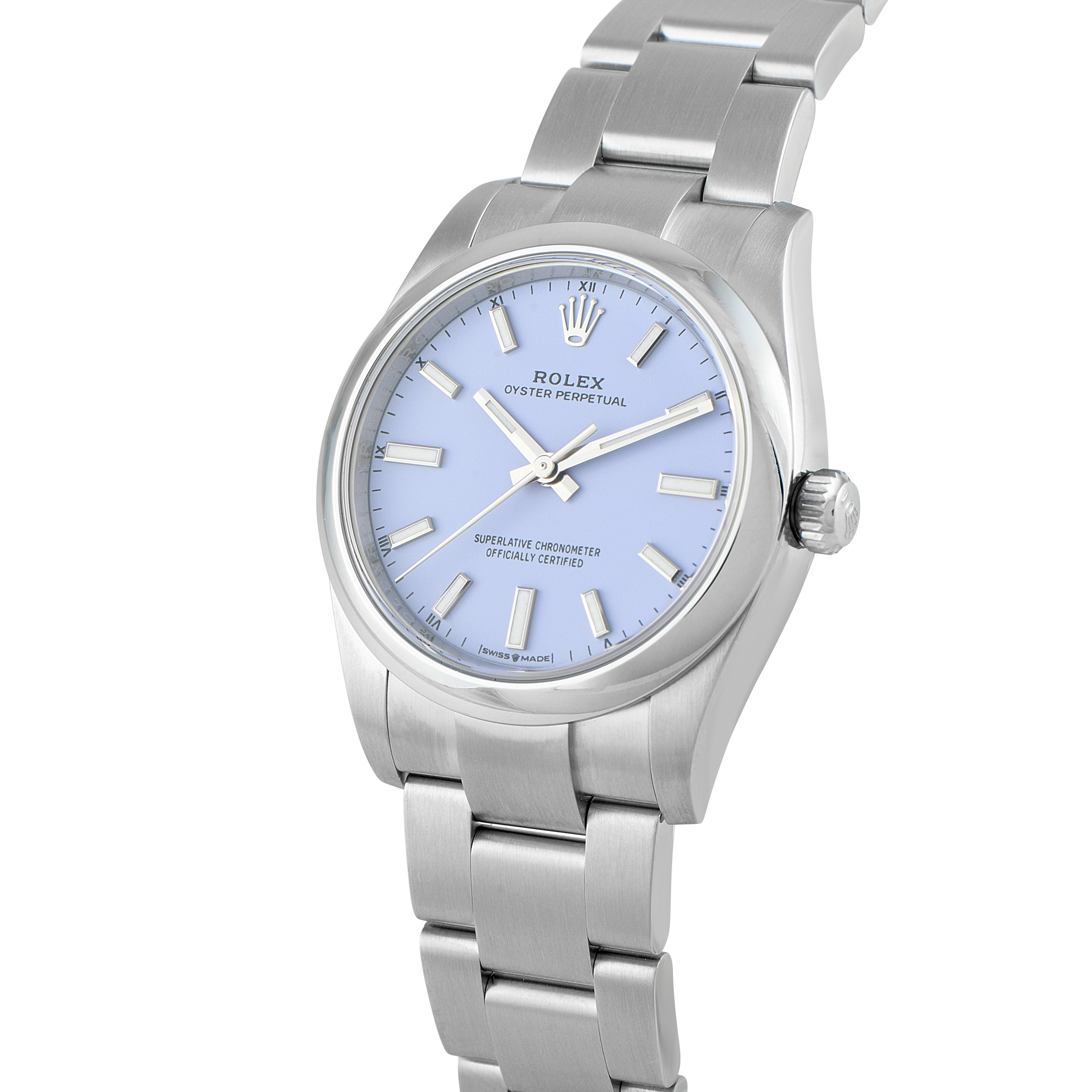 Rolex Oyster Perpetual 34 Lavender Dial Steel Watch 124200 - Image 2