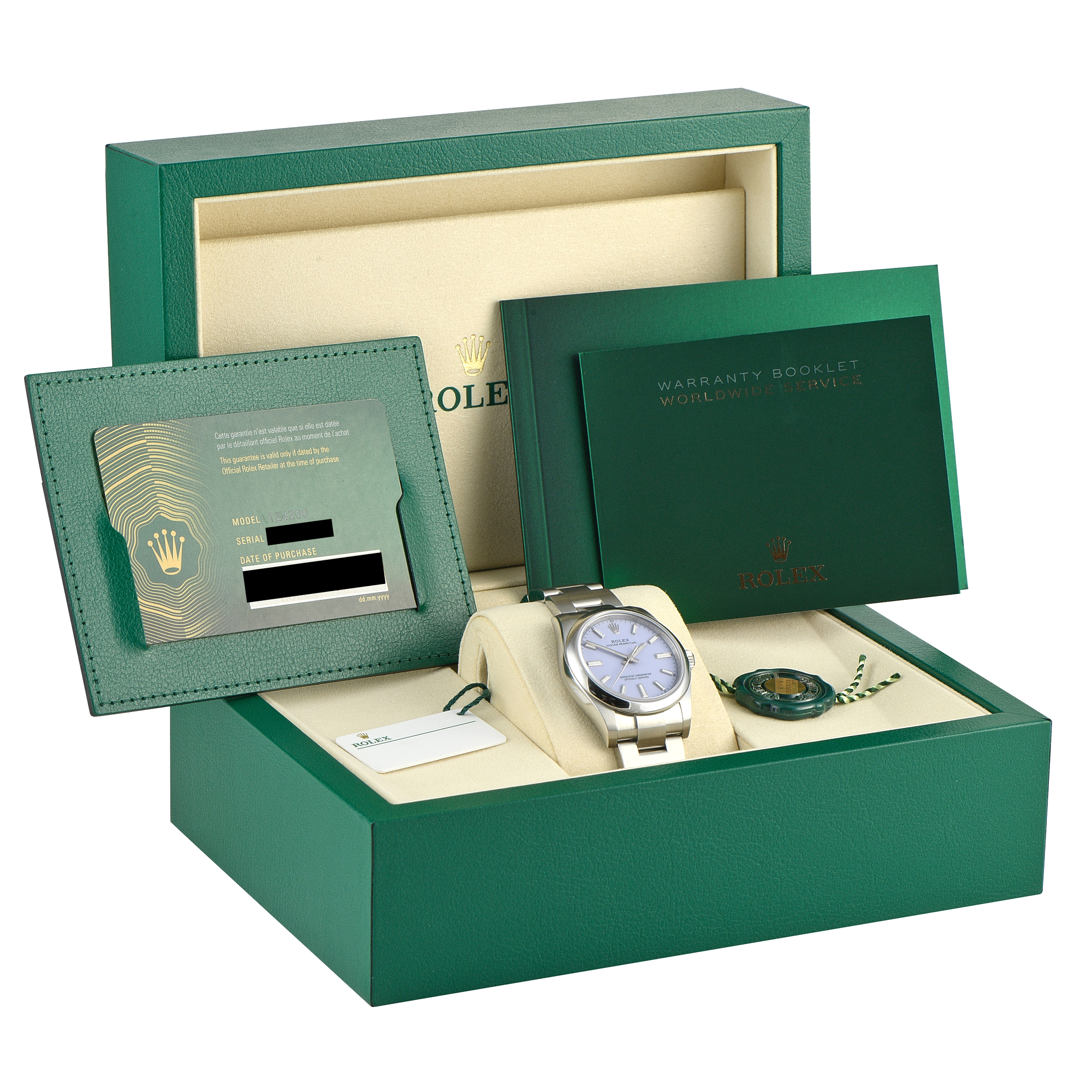 Rolex Oyster Perpetual 34 Lavender Dial Steel Watch 124200 - Image 5