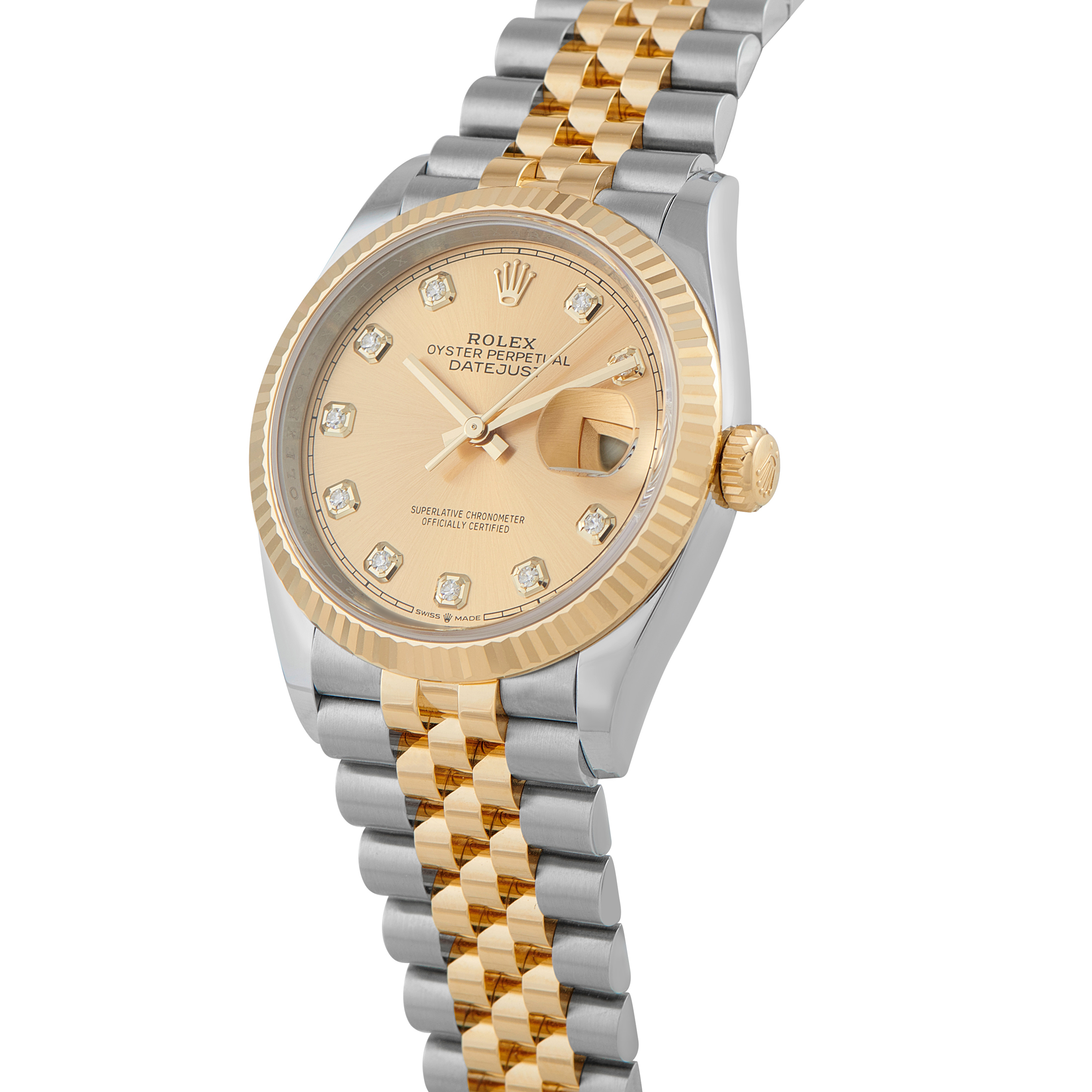 Rolex Datejust 36 Champagne Diamond Dial Two-Tone Jubilee Watch 126233 - Image 2
