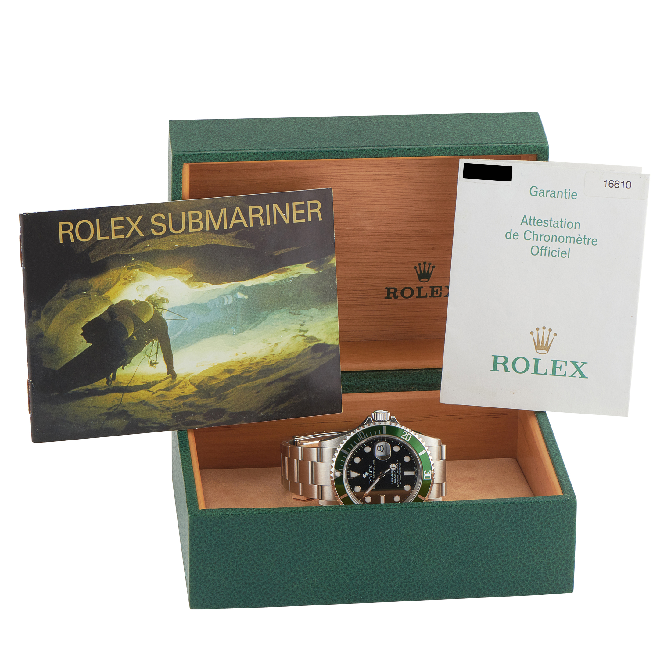 Rolex Submariner Kermit Steel Watch 16610LV - Image 5