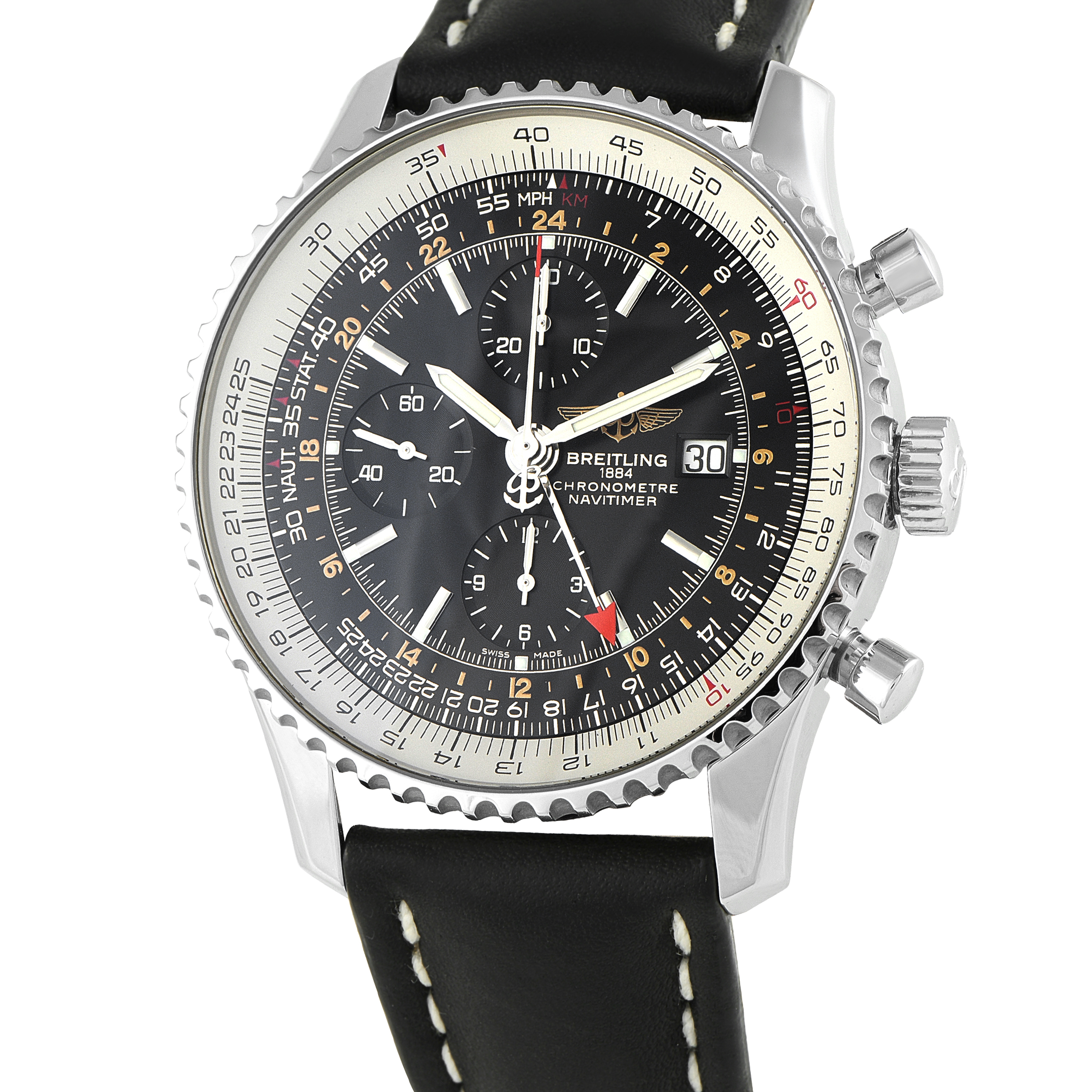 Breitling Navitimer World Chronograph GMT Steel Watch A2432212/B726 - Image 2