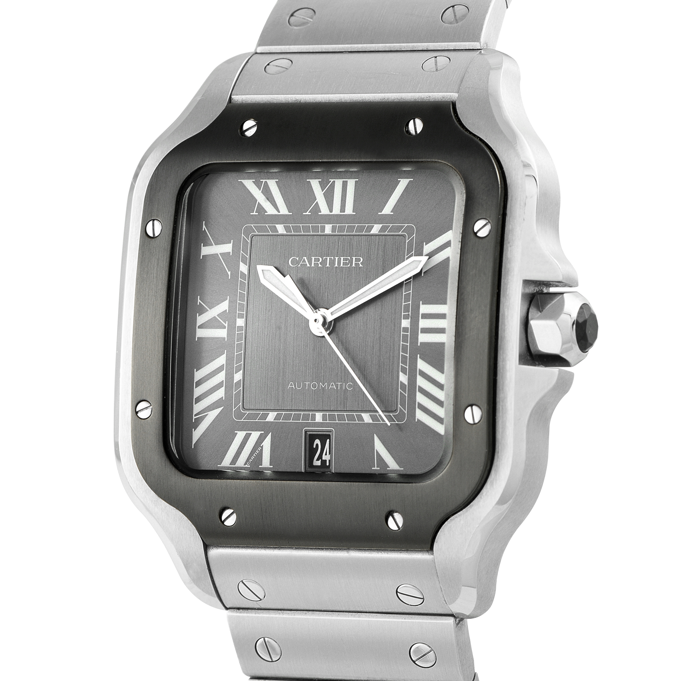 Cartier Santos Large Model ADLC Bezel Steel Watch WSSA0037 - Image 2