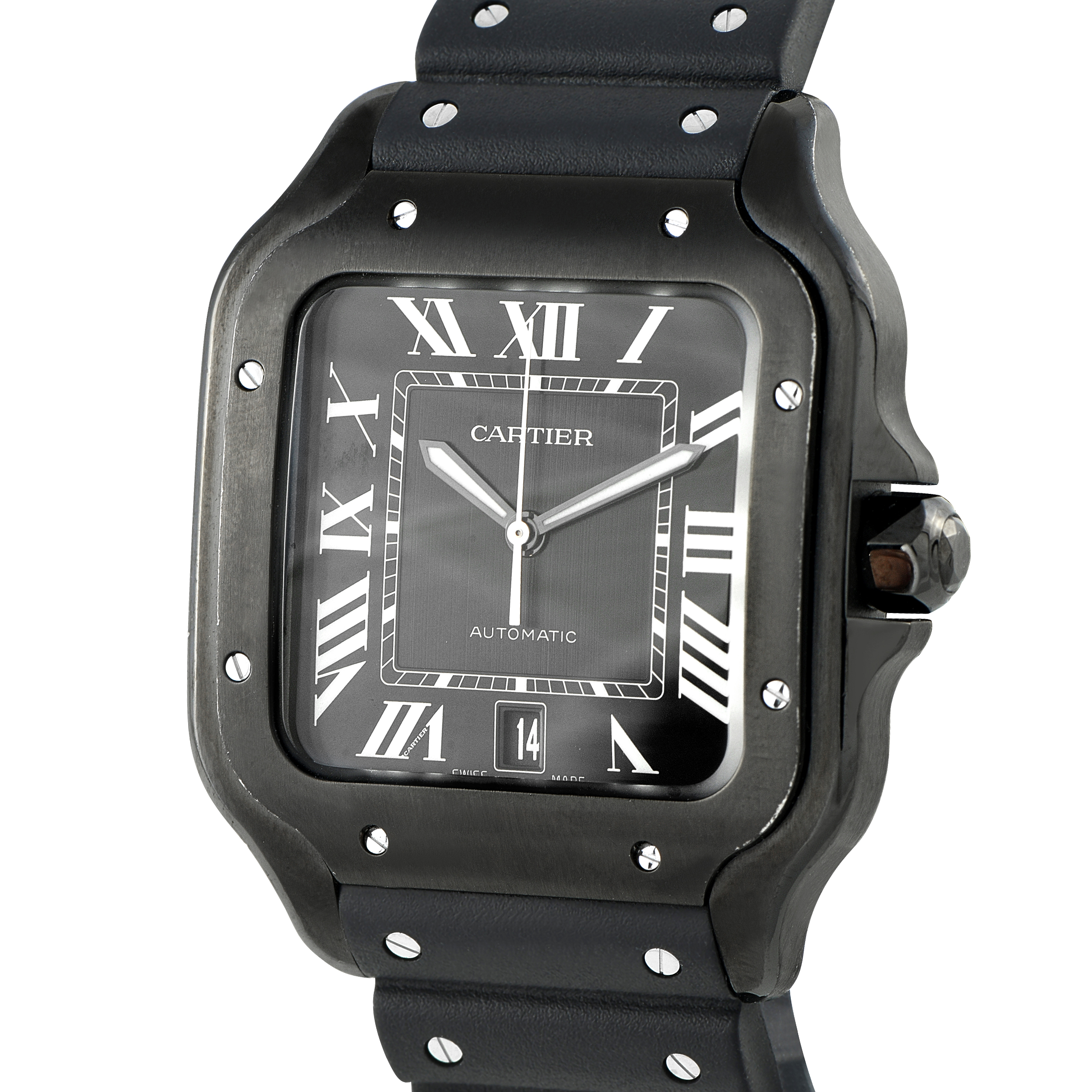 Cartier Santos Large Model All Black ADLC Steel Watch WSSA0039 - Image 2
