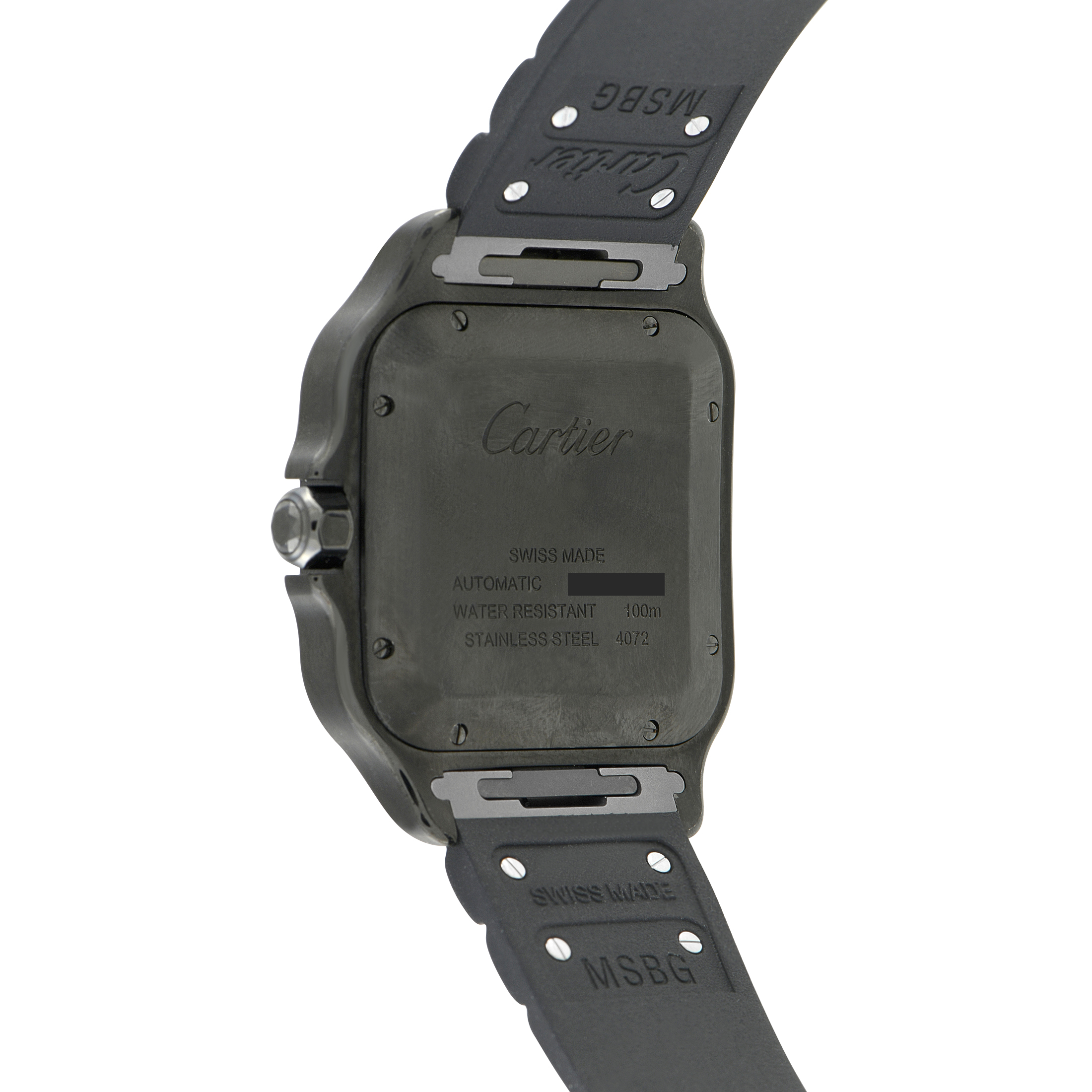 Cartier Santos Large Model All Black ADLC Steel Watch WSSA0039 - Image 3