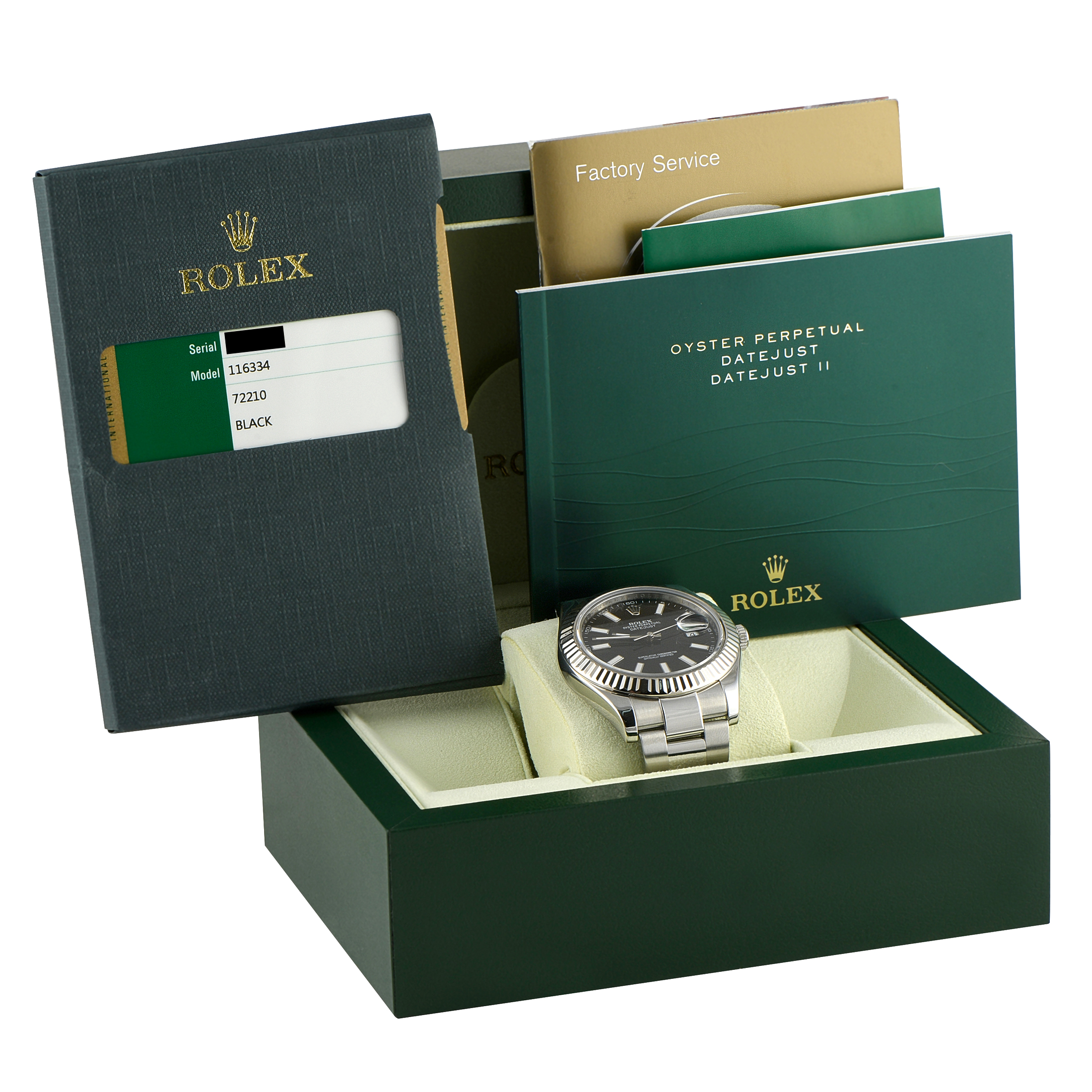 Rolex Datejust II Black Dial Oyster Watch 116334 - Image 5