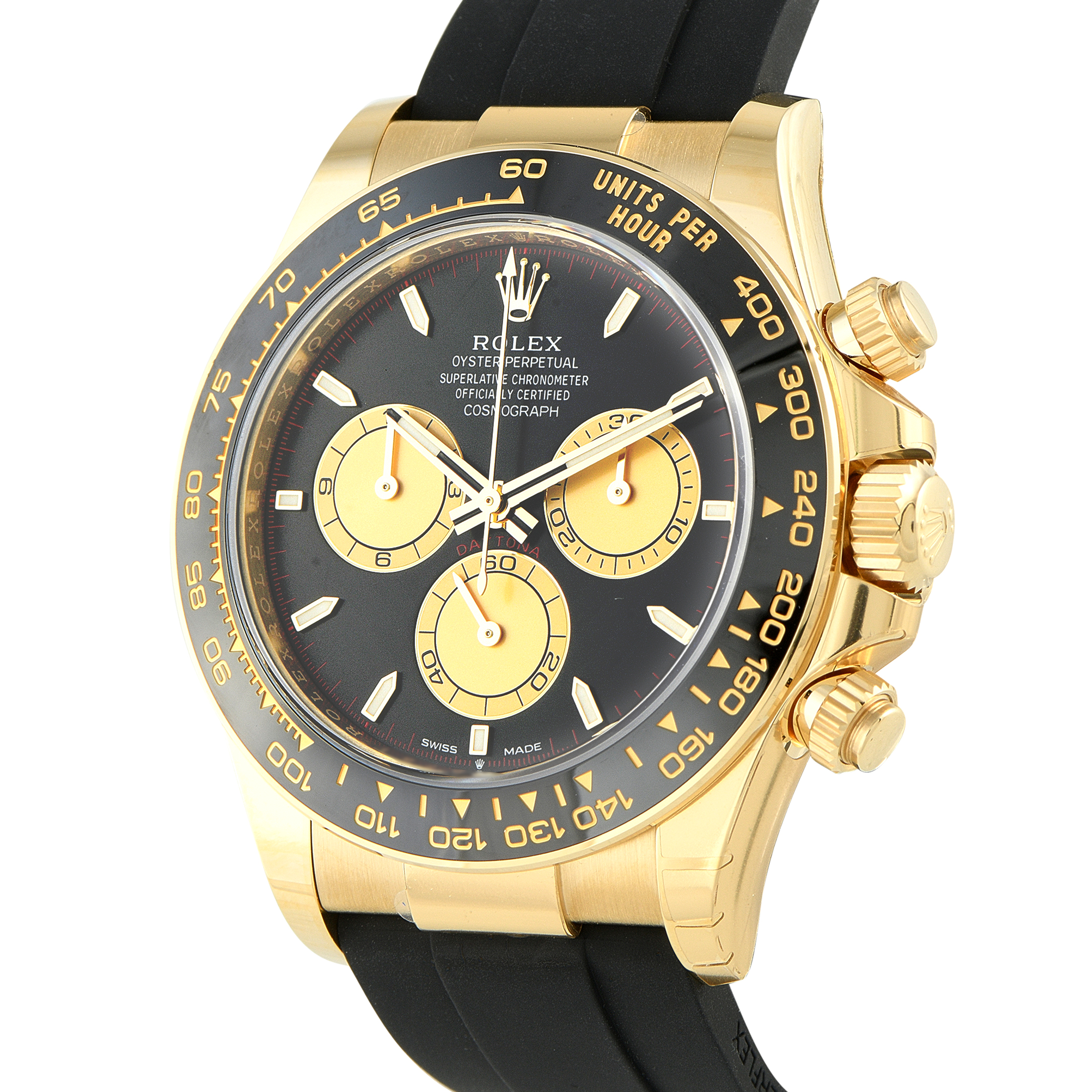 Rolex Daytona Black Dial Yellow Gold Oysterflex Watch 126518LN - Image 2