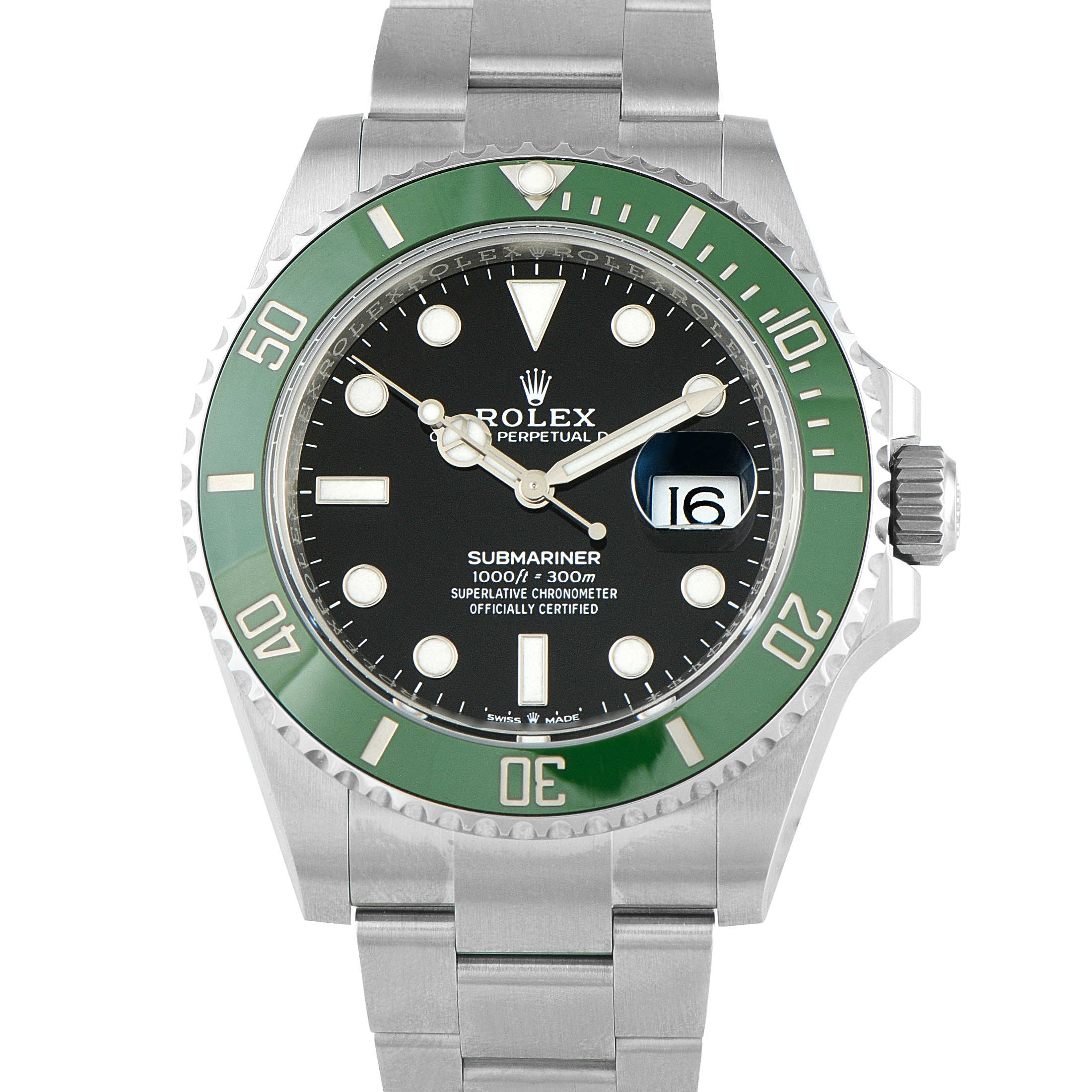 Pre-owned Rolex Submariner Date Starbucks green bezel black dial, ref. 126610LV