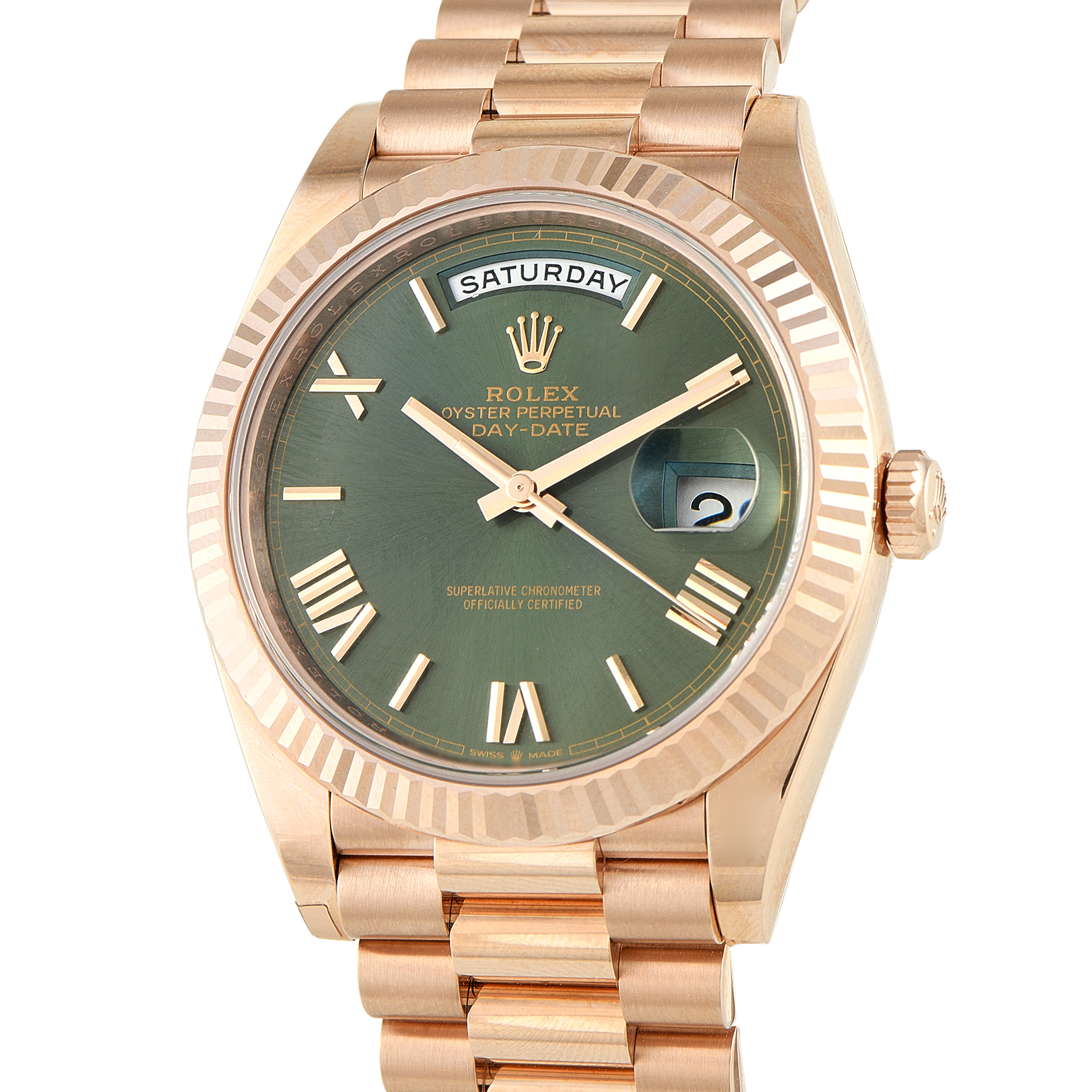 Rolex Day-Date 40 Green Dial Everose Gold President Watch 228235 - Image 2