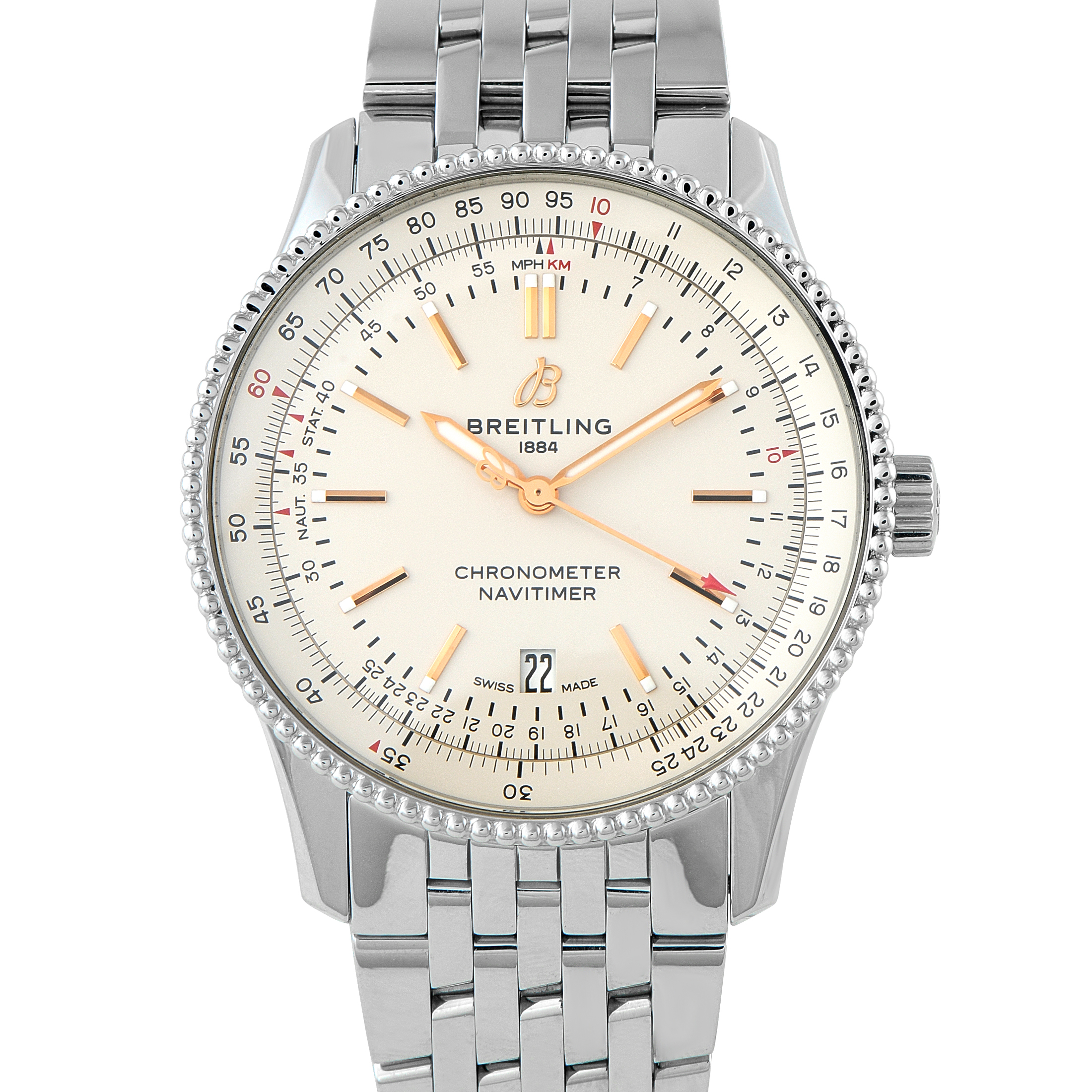 Breitling Navitimer Silver Dial Steel Watch A17326