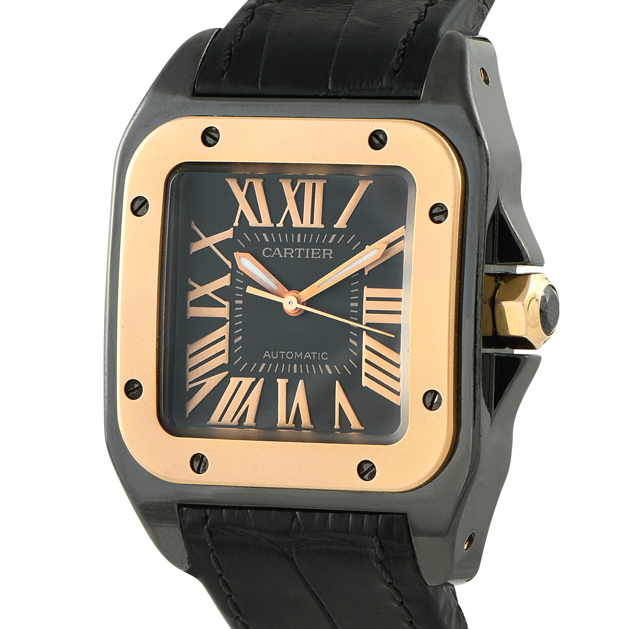 Cartier Santos 100 DLC Steel and Rose Gold Watch w2020007 - Image 2