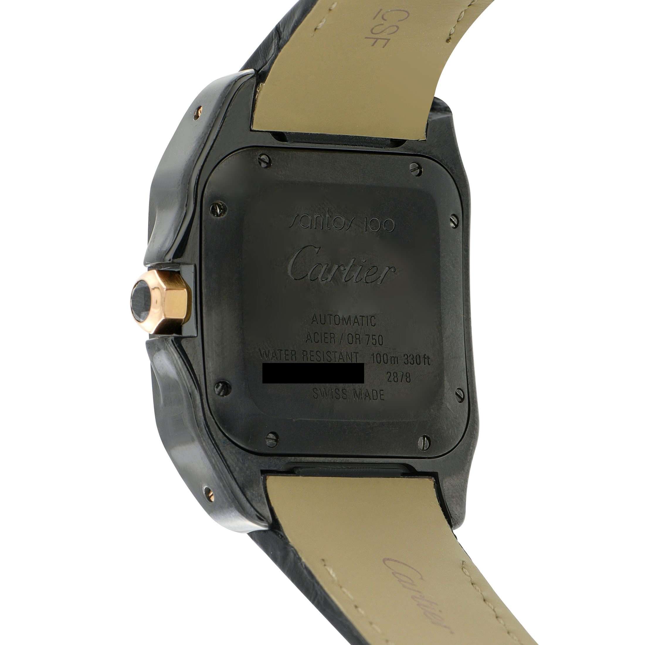 Cartier Santos 100 DLC Steel and Rose Gold Watch w2020007 - Image 3