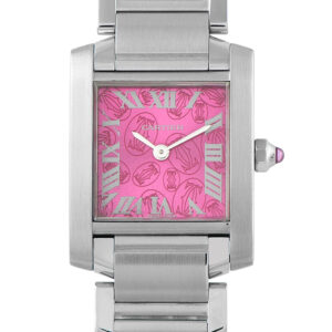 Pre-owned Cartier Tank Française steel 25mm raspberry pink dial, ref. W51030Q3