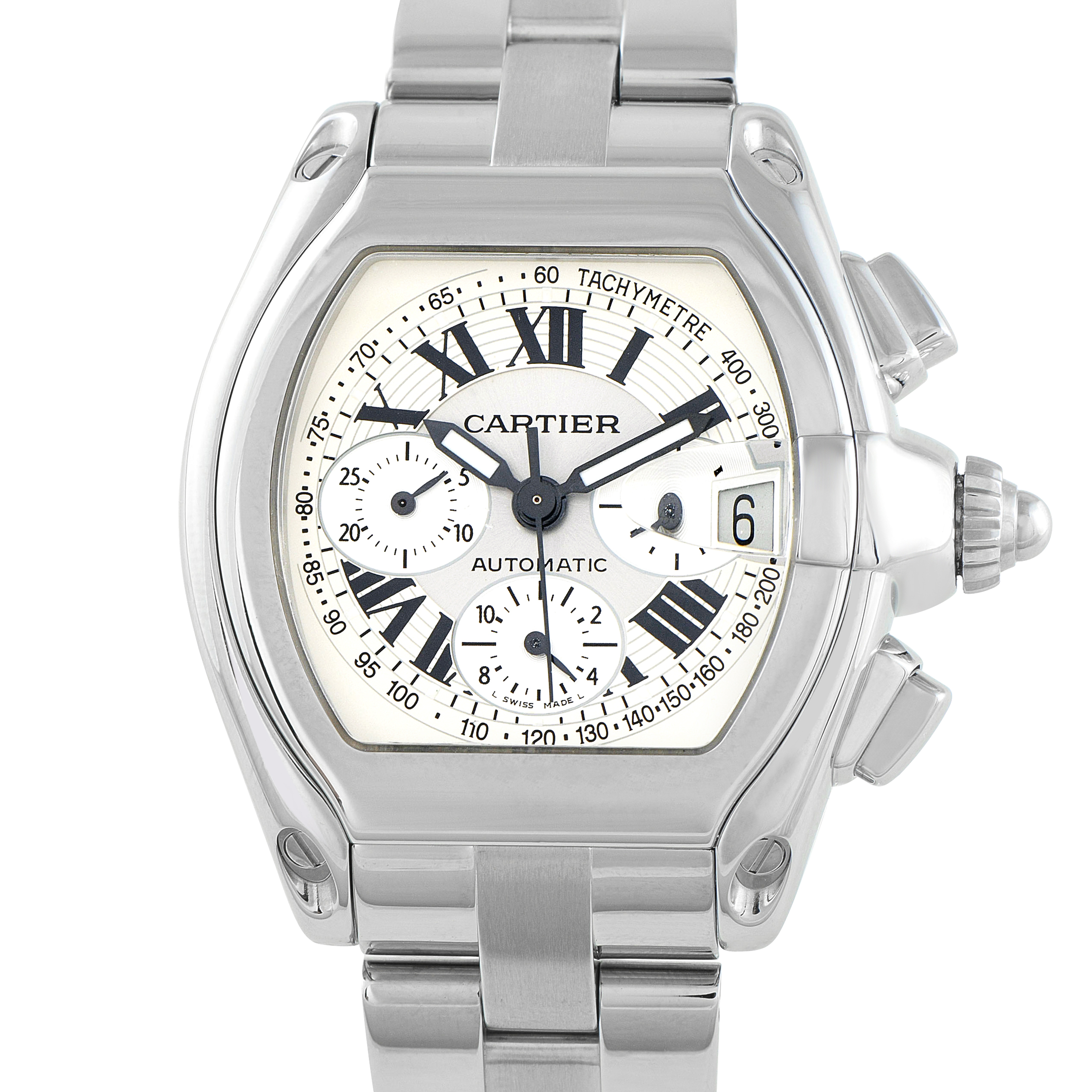 Cartier Roadster XL Chronograph Steel Watch w6206019 - 49.2 mm