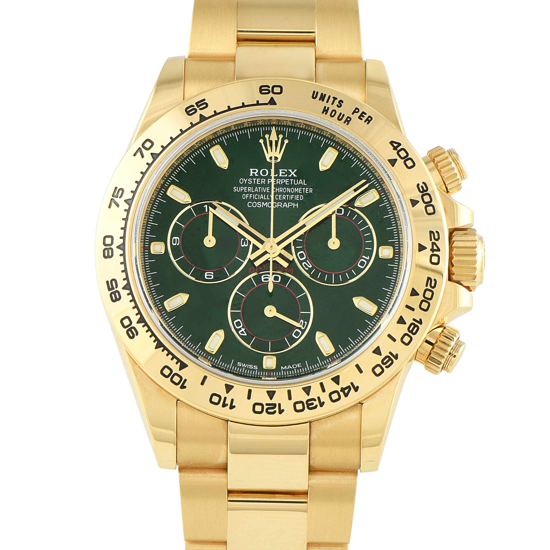 Rolex Daytona Green Dial Yellow Oyster Gold 116508-0013