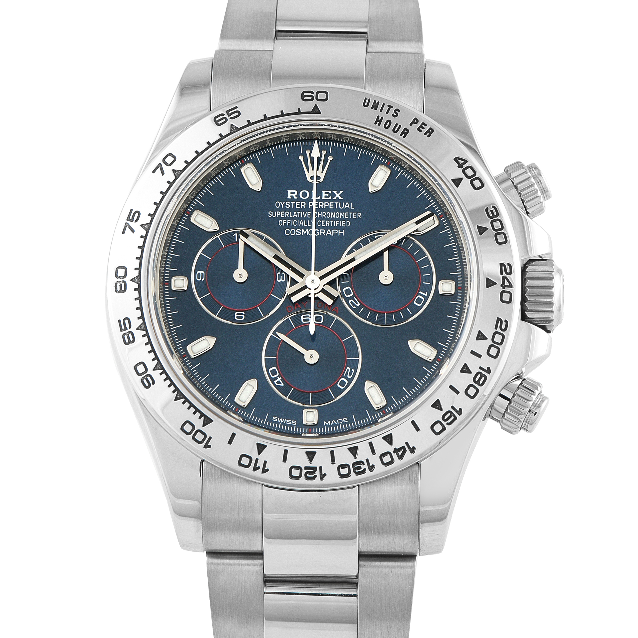 Rolex Daytona Blue Dial White Gold Watch 116509