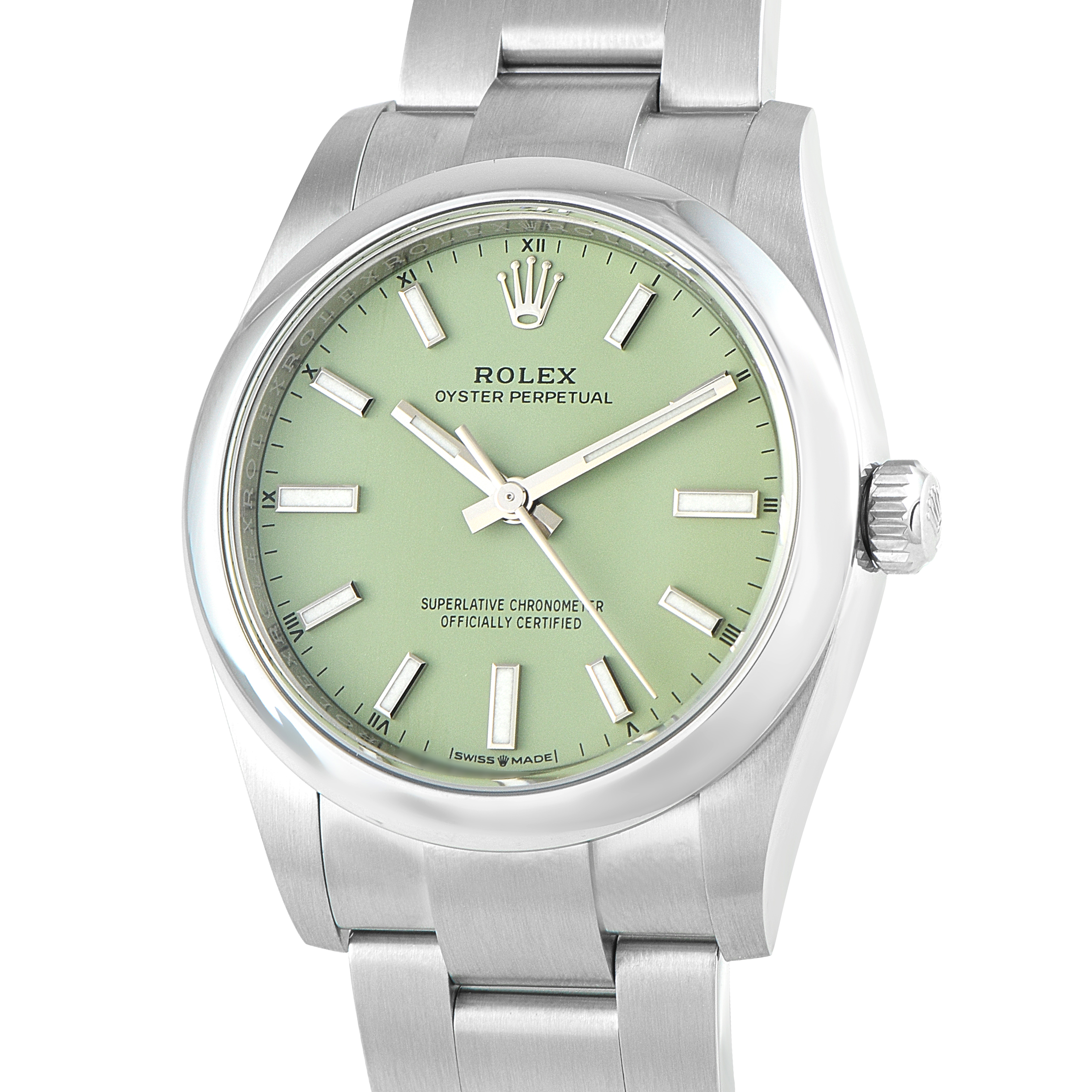 Rolex Oyster Perpetual 34 Pistachio Dial Steel Watch 124200 - Image 2