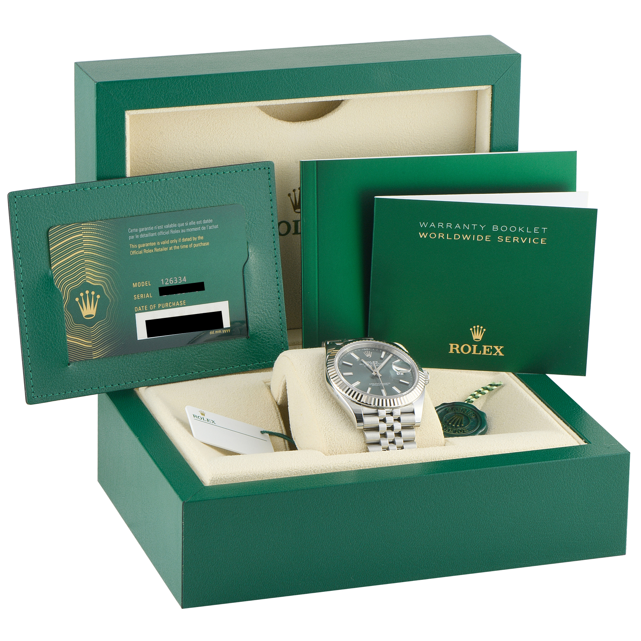 Rolex Datejust 41 Green Dial Steel and White Gold Jubilee Watch 126334-0028 - Image 5
