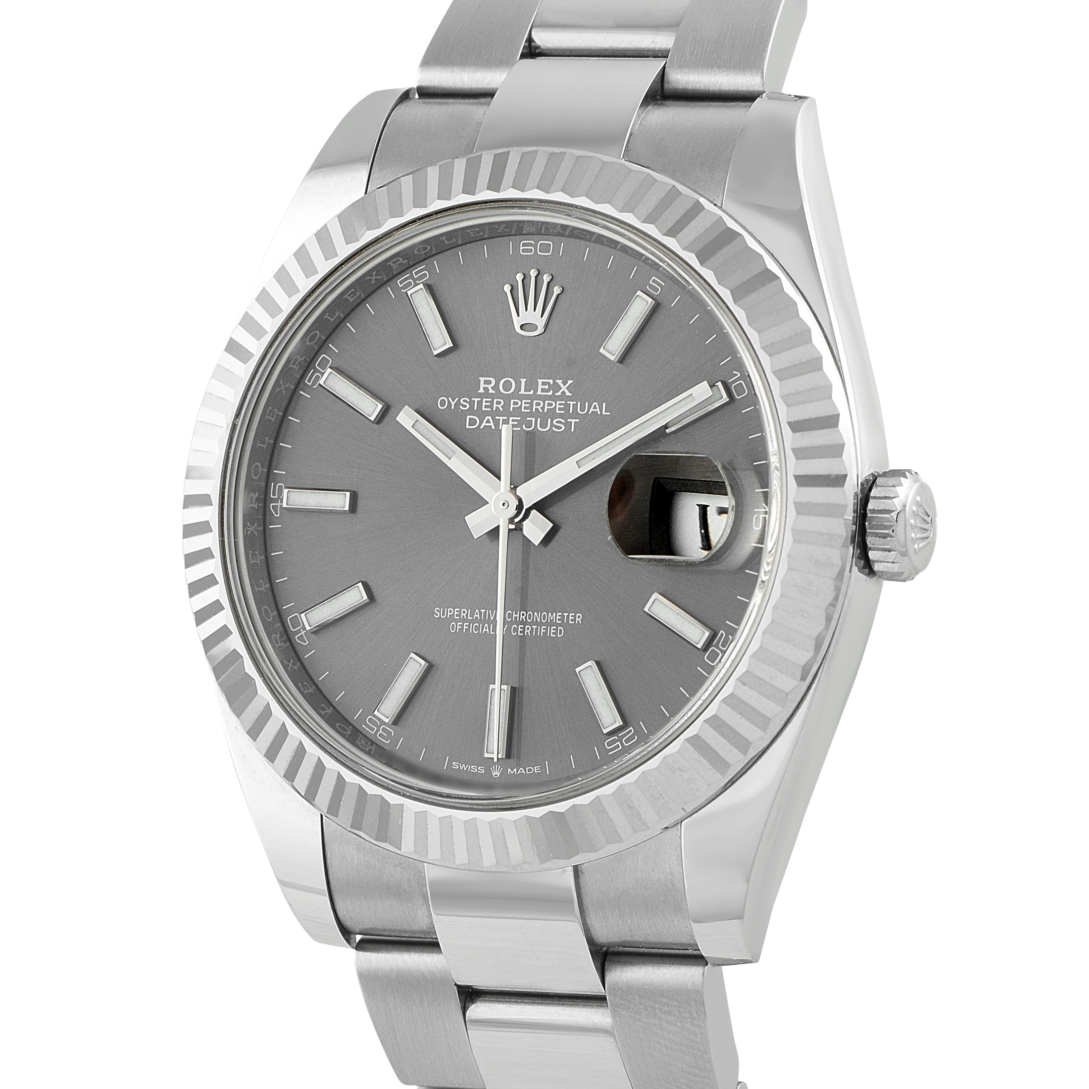 Rolex Datejust 41 Slate Dial Steel and White Gold Oyster Watch 126334 - Image 2