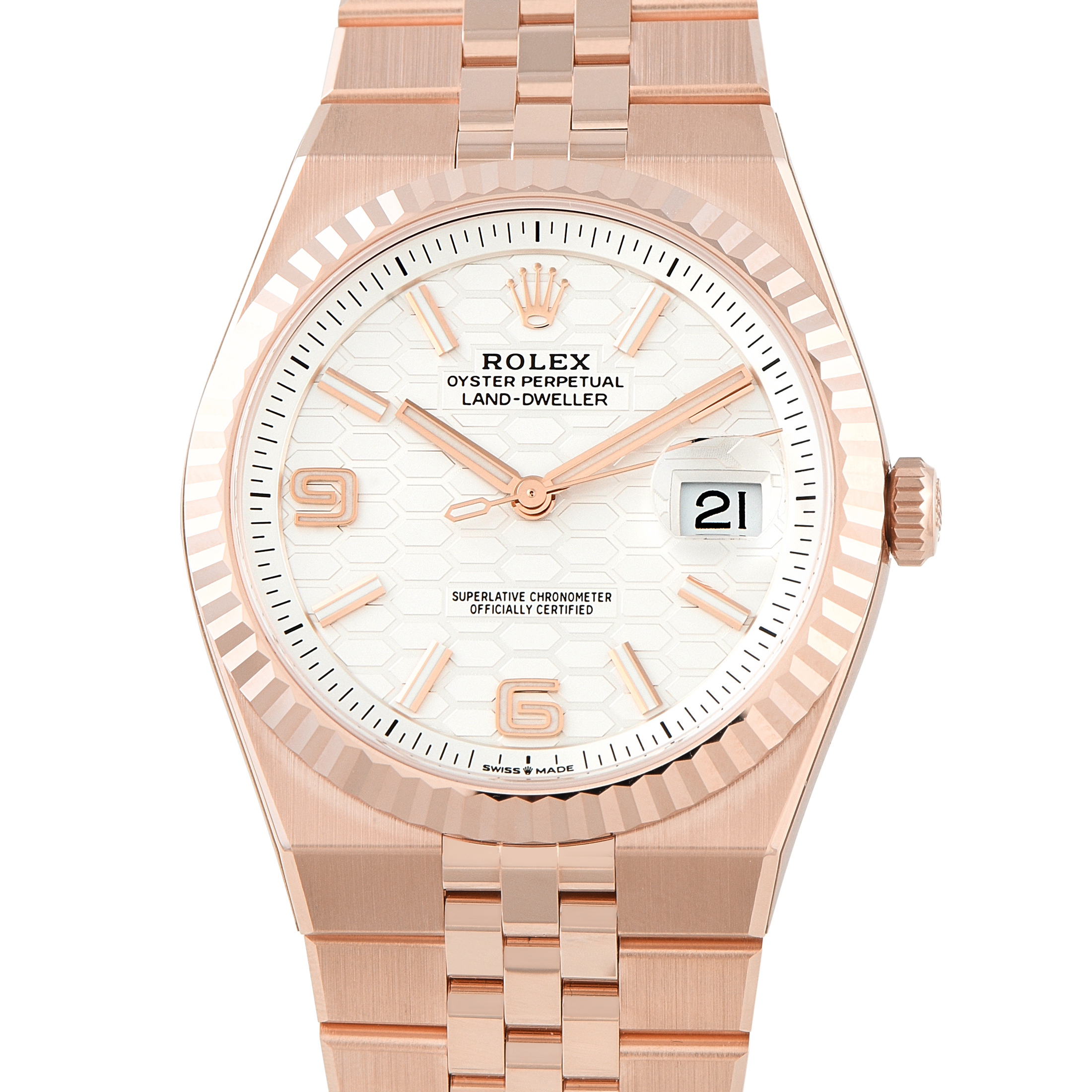 Rolex Land-Dweller 40 Everose Gold Flat Jubilee Watch 127335