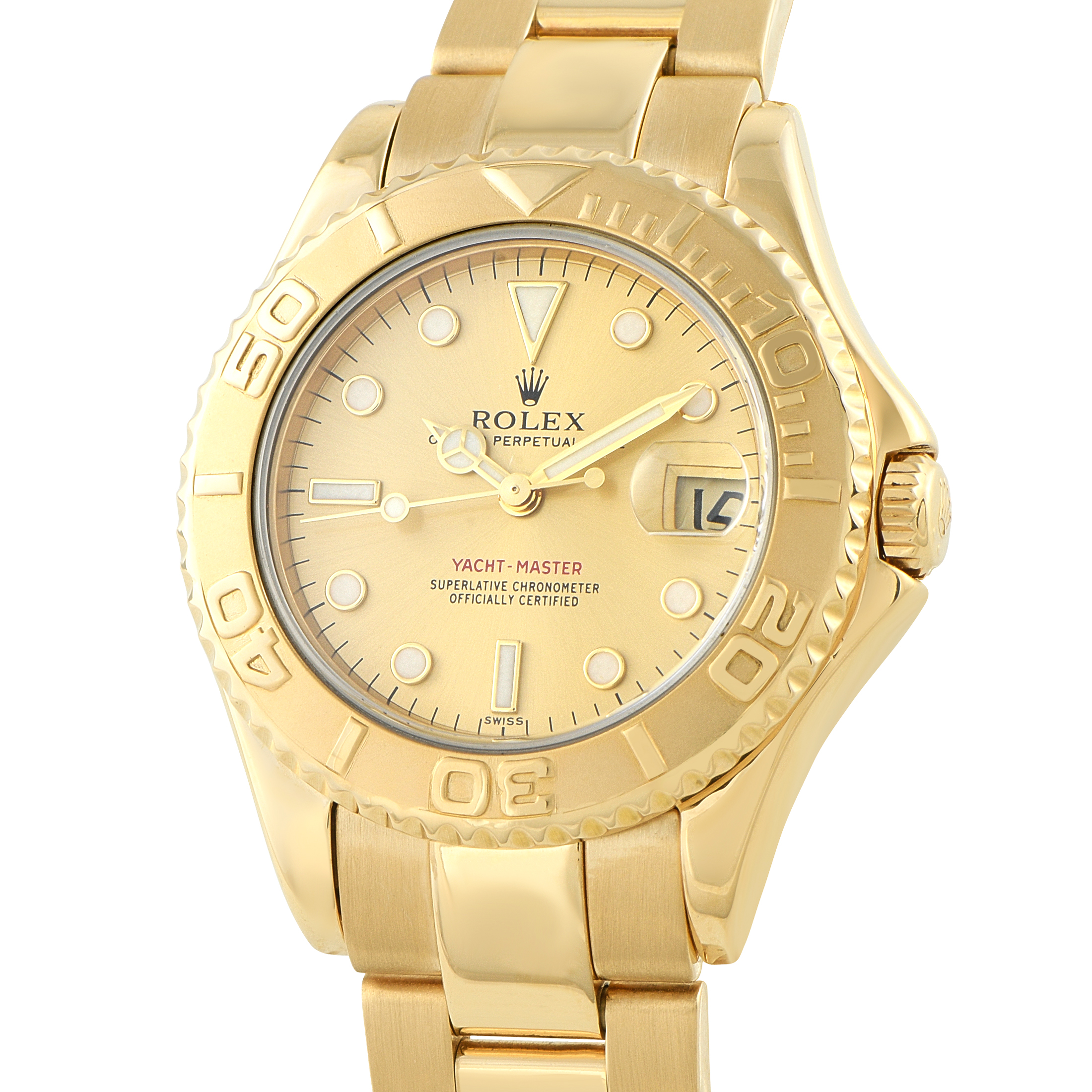 Rolex Yacht-Master Champagne Dial Yellow Gold Watch 168628 - Image 2
