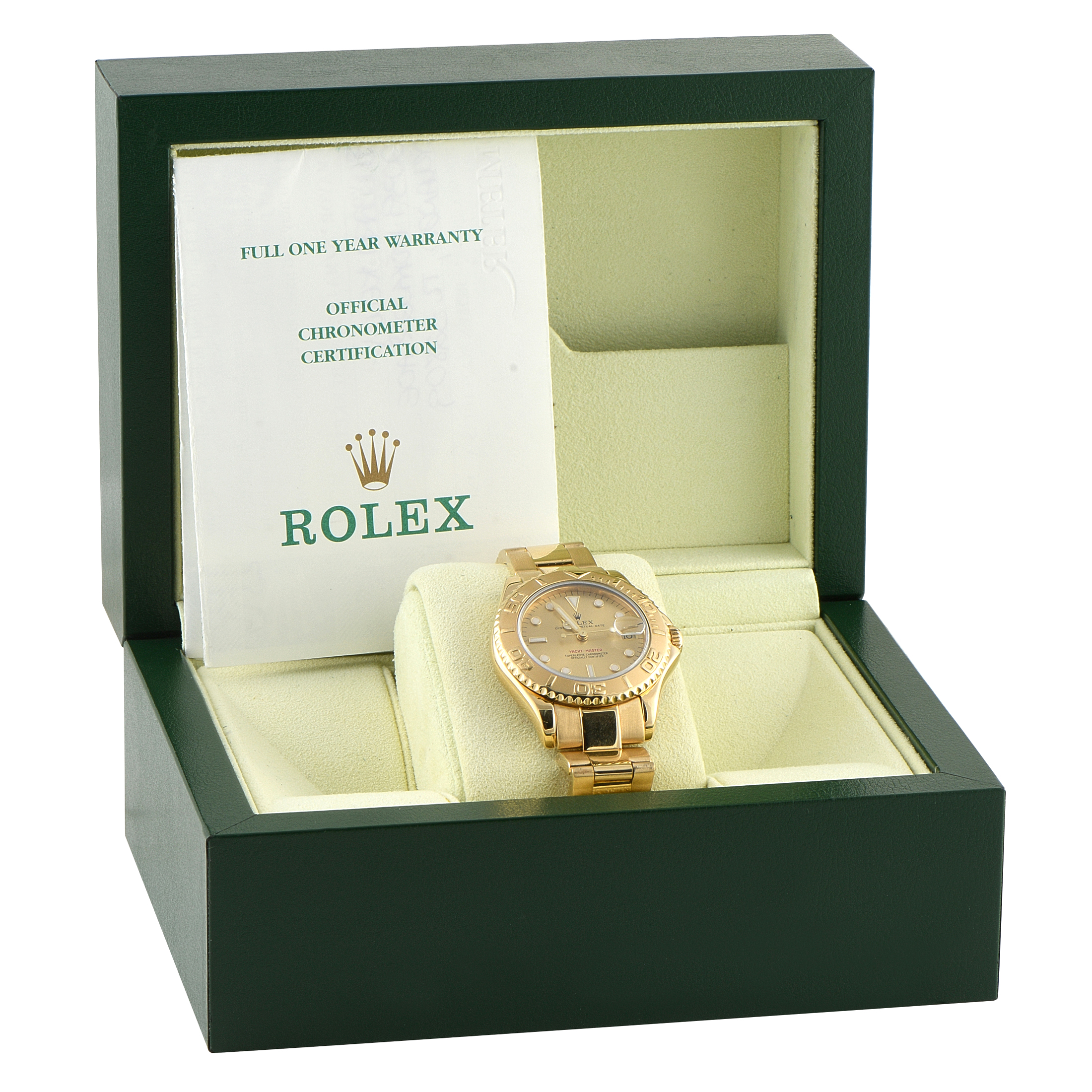 Rolex Yacht-Master Champagne Dial Yellow Gold Watch 168628 - Image 5