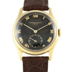 Pre-owned Vacheron Constantin vintage 18ct yellow gold 34mm black dial manual-wind, ref. 4073