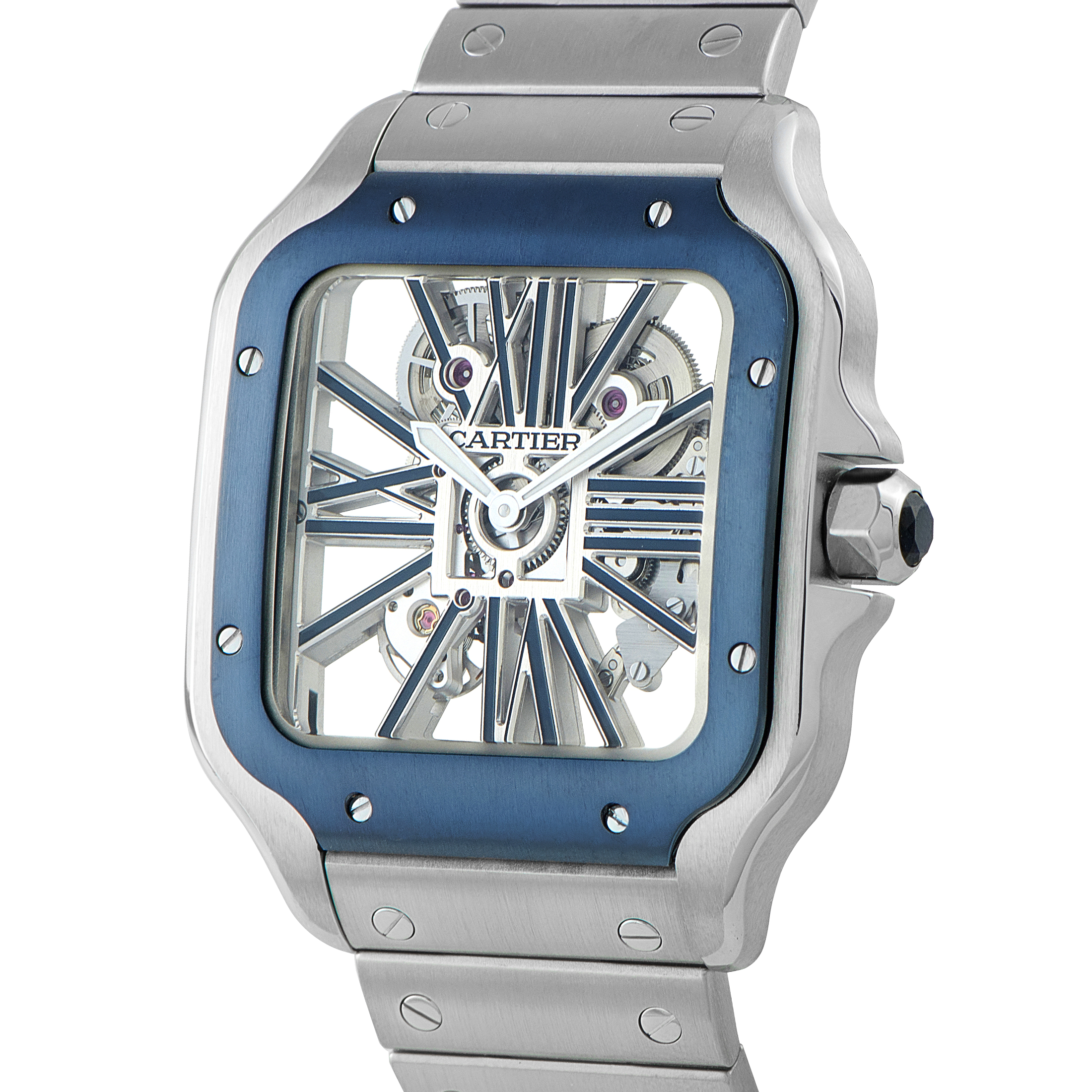 Cartier Santos Skeleton Steel Watch WHSA0026 - Image 2