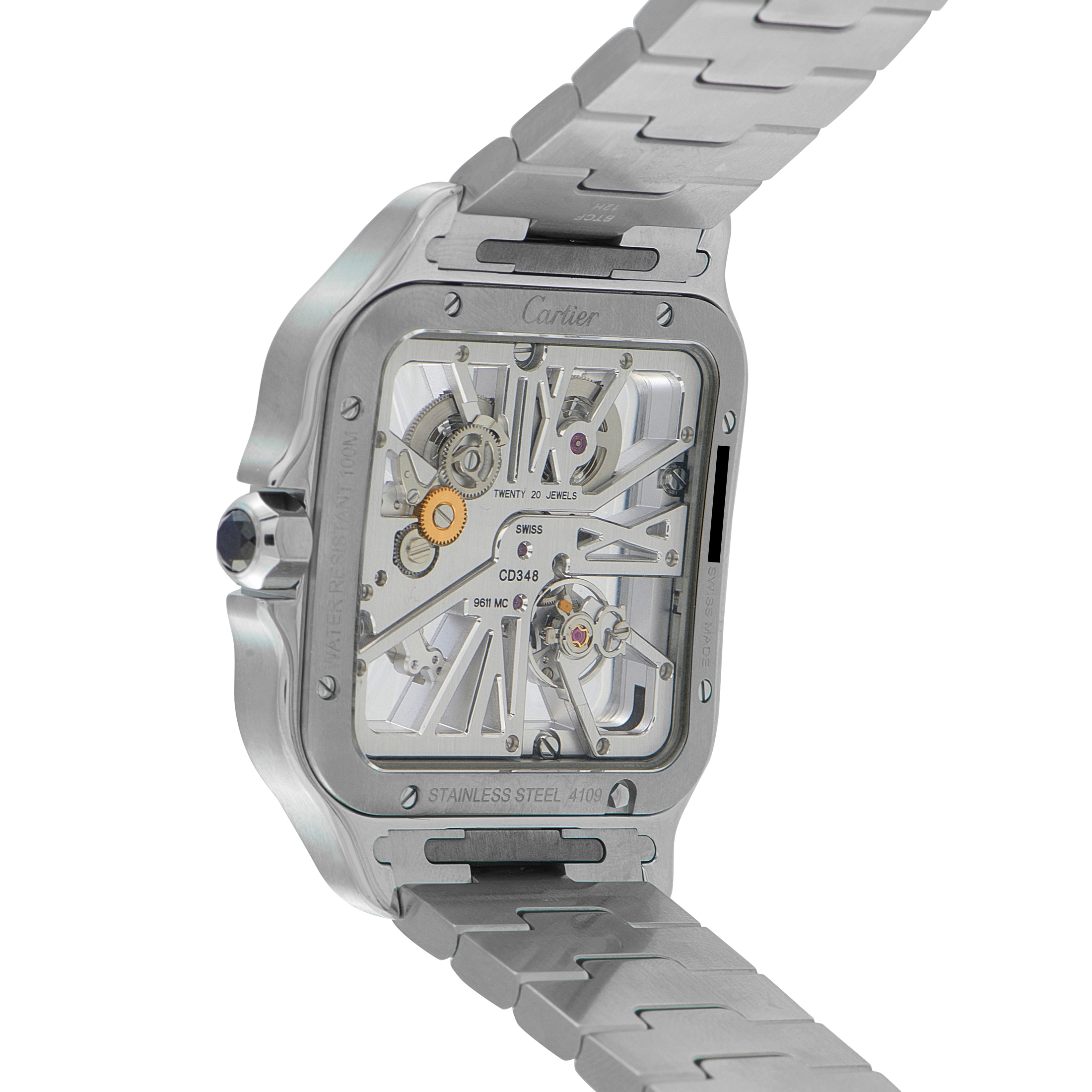 Cartier Santos Skeleton Steel Watch WHSA0026 - Image 3