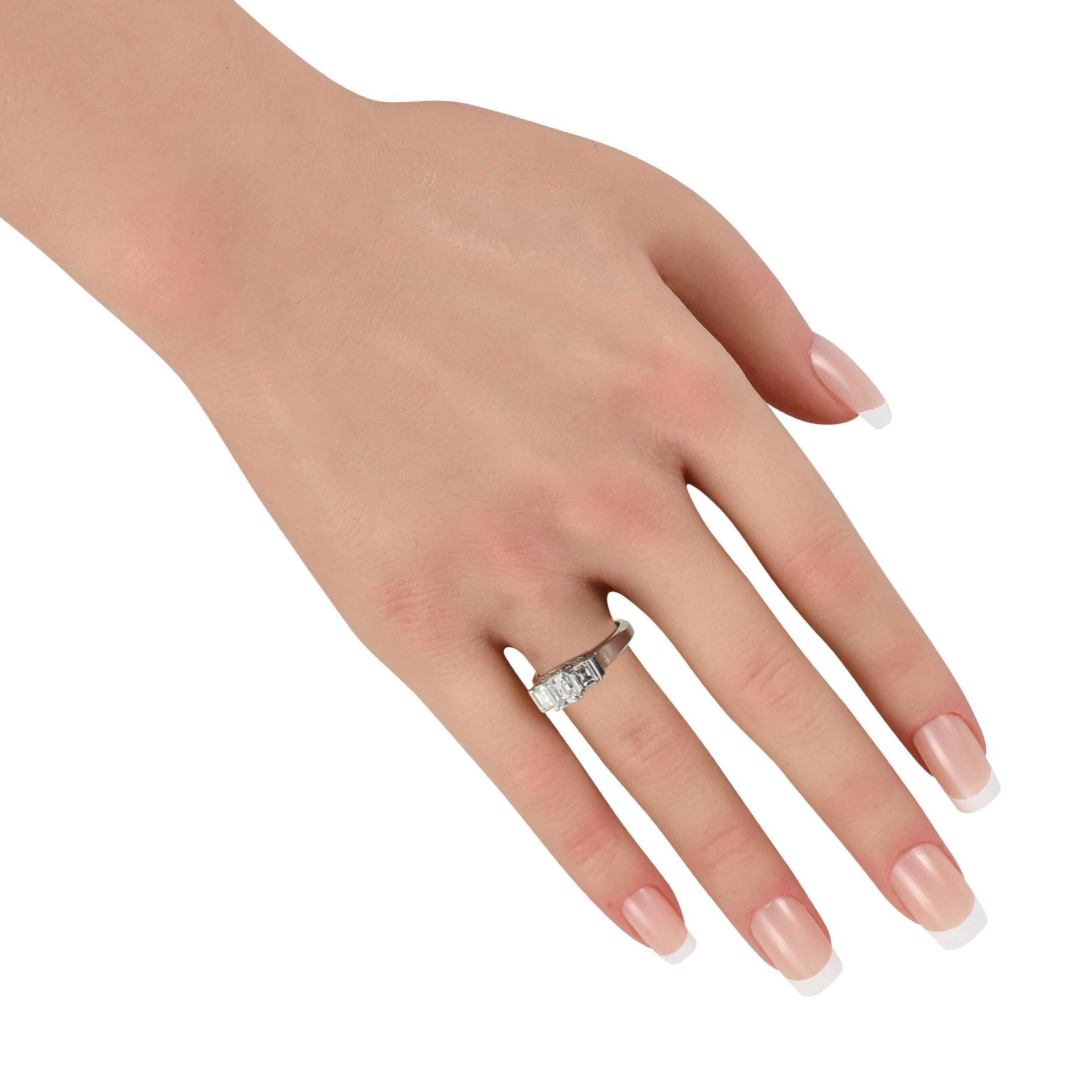 LB Exclusive Platinum 1.32ct Diamond Three-Stone Ring #5251 - Image 3