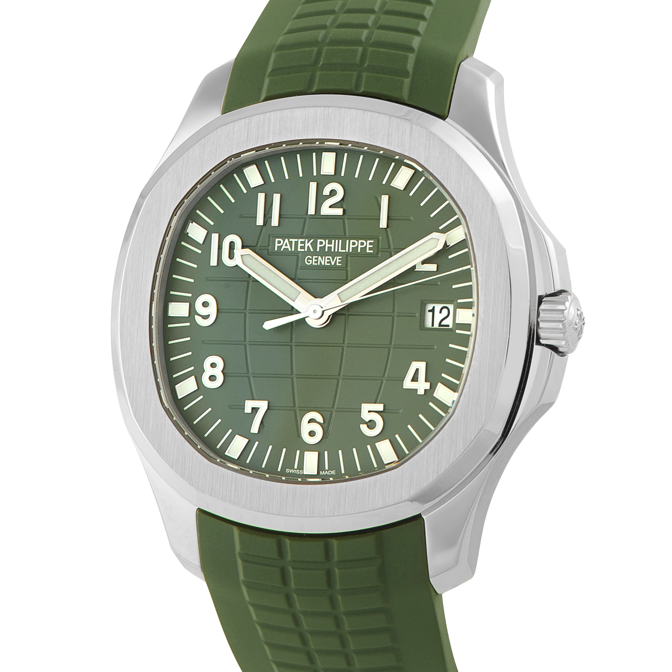 Patek Philippe Aquanaut Jumbo Khaki Green Dial White Gold Watch 5168G - Image 2