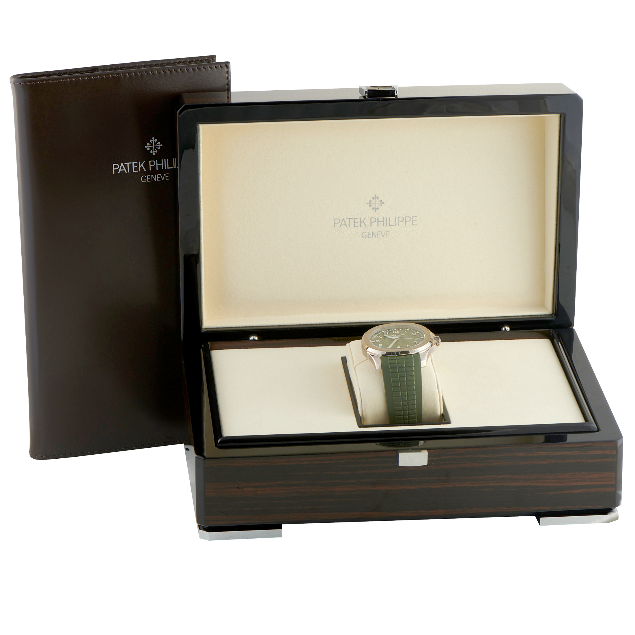 Patek Philippe Aquanaut Jumbo Khaki Green Dial White Gold Watch 5168G - Image 5
