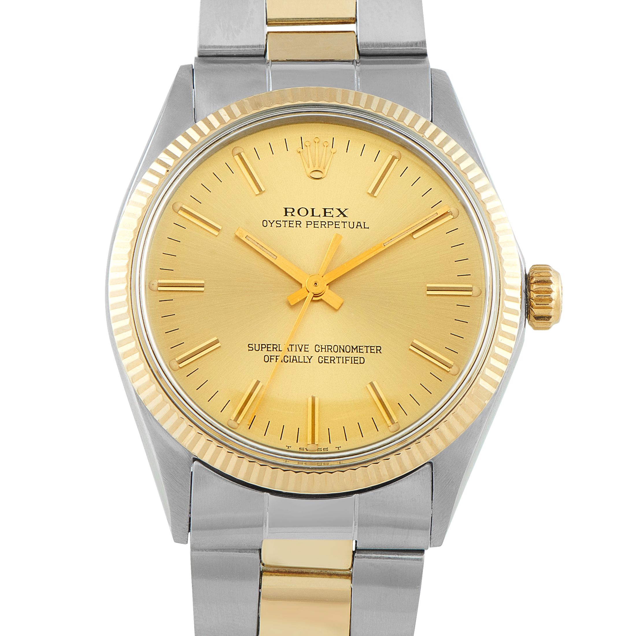Rolex Oyster Perpetual Champagne Dial Two-Tone Watch 1005