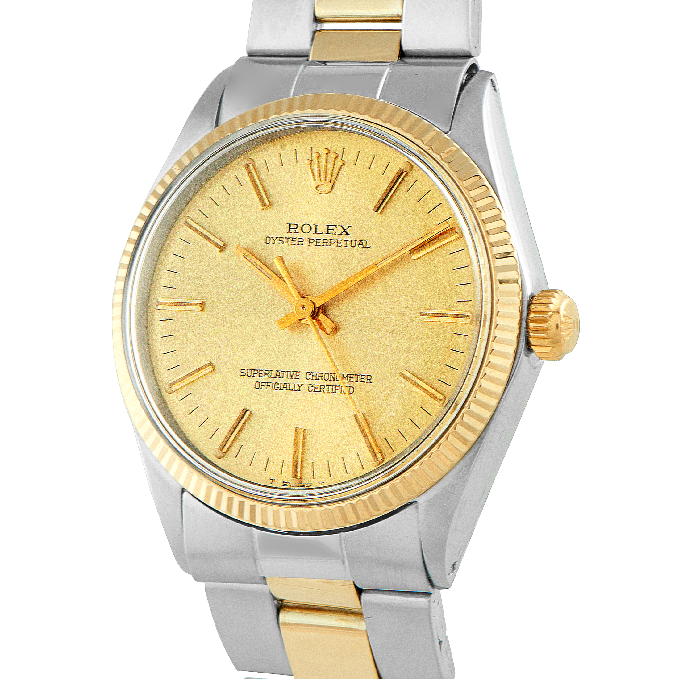Rolex Oyster Perpetual Champagne Dial Two-Tone Watch 1005 - Image 2