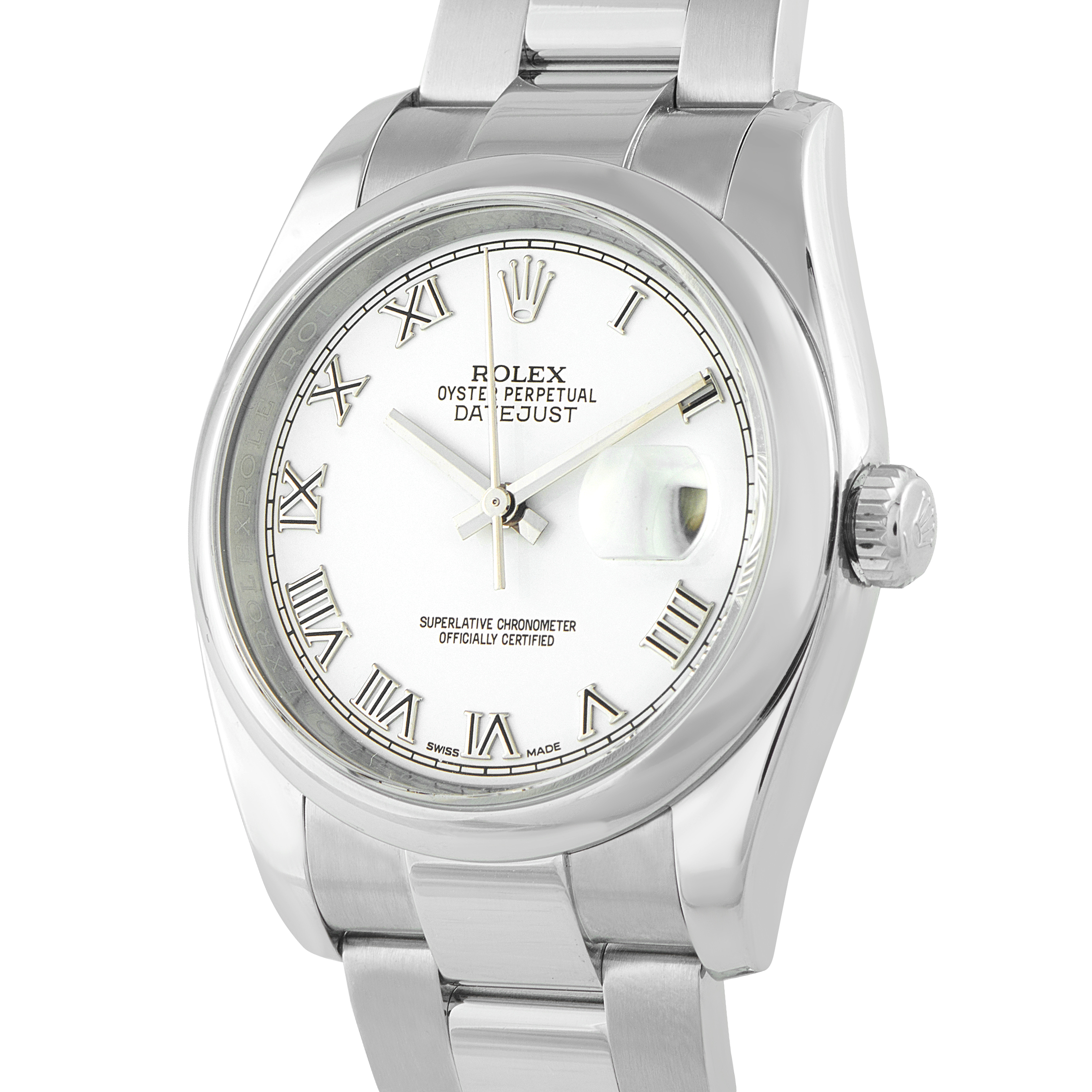 Rolex Datejust 36 White Roman Dial Steel Oyster Watch 116200 - Image 2