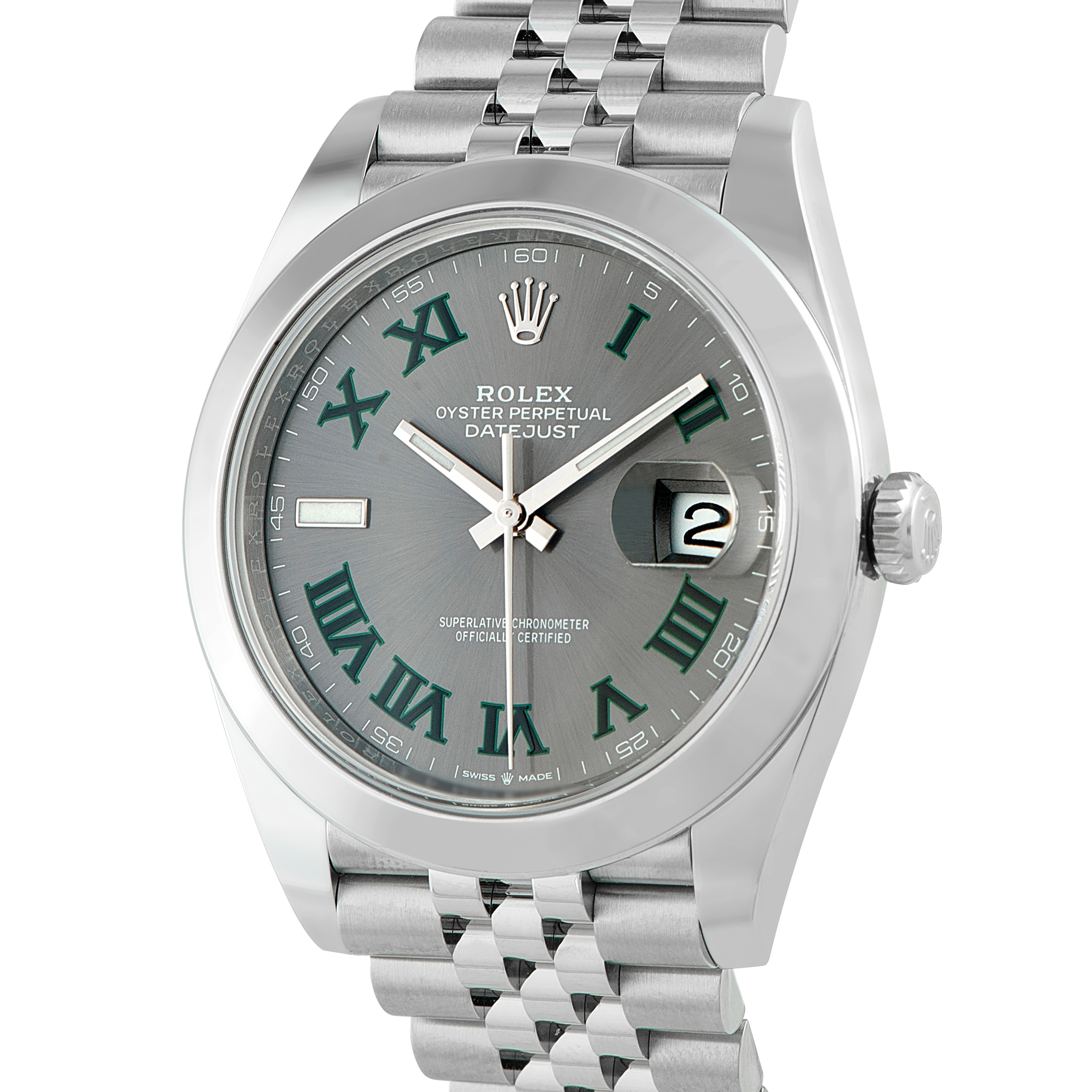 Rolex Datejust 41 Wimbledon Slate Dial Steel Jubilee Watch 126300 - Image 2
