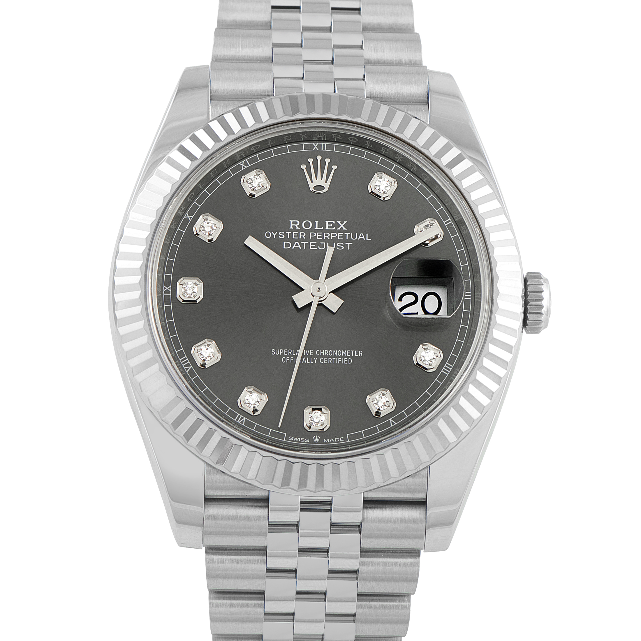 Rolex Datejust 41 Slate Diamond Dial Steel Jubilee Watch 126334