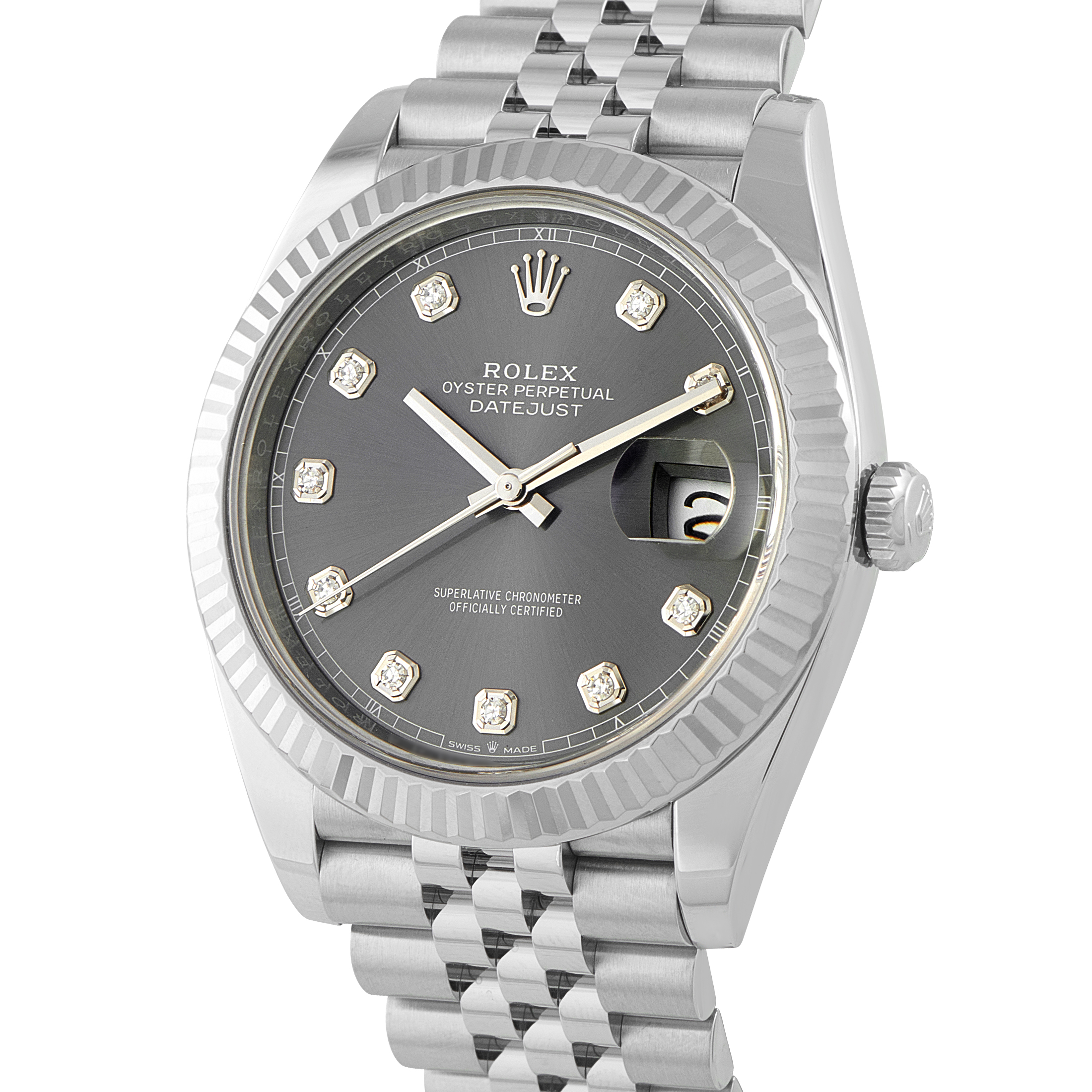 Rolex Datejust 41 Slate Diamond Dial Steel Jubilee Watch 126334 - Image 2