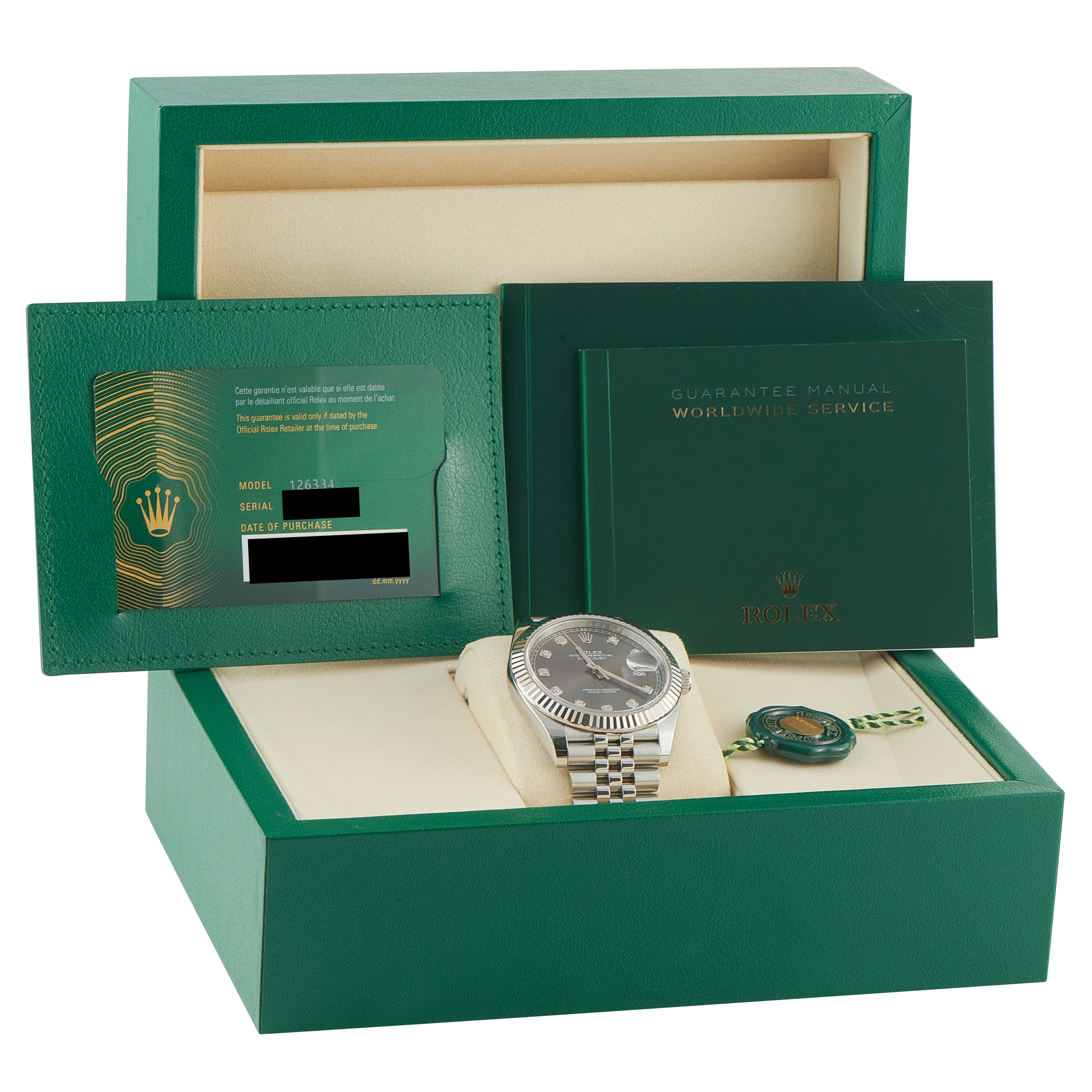 Rolex Datejust 41 Slate Diamond Dial Steel Jubilee Watch 126334 - Image 5