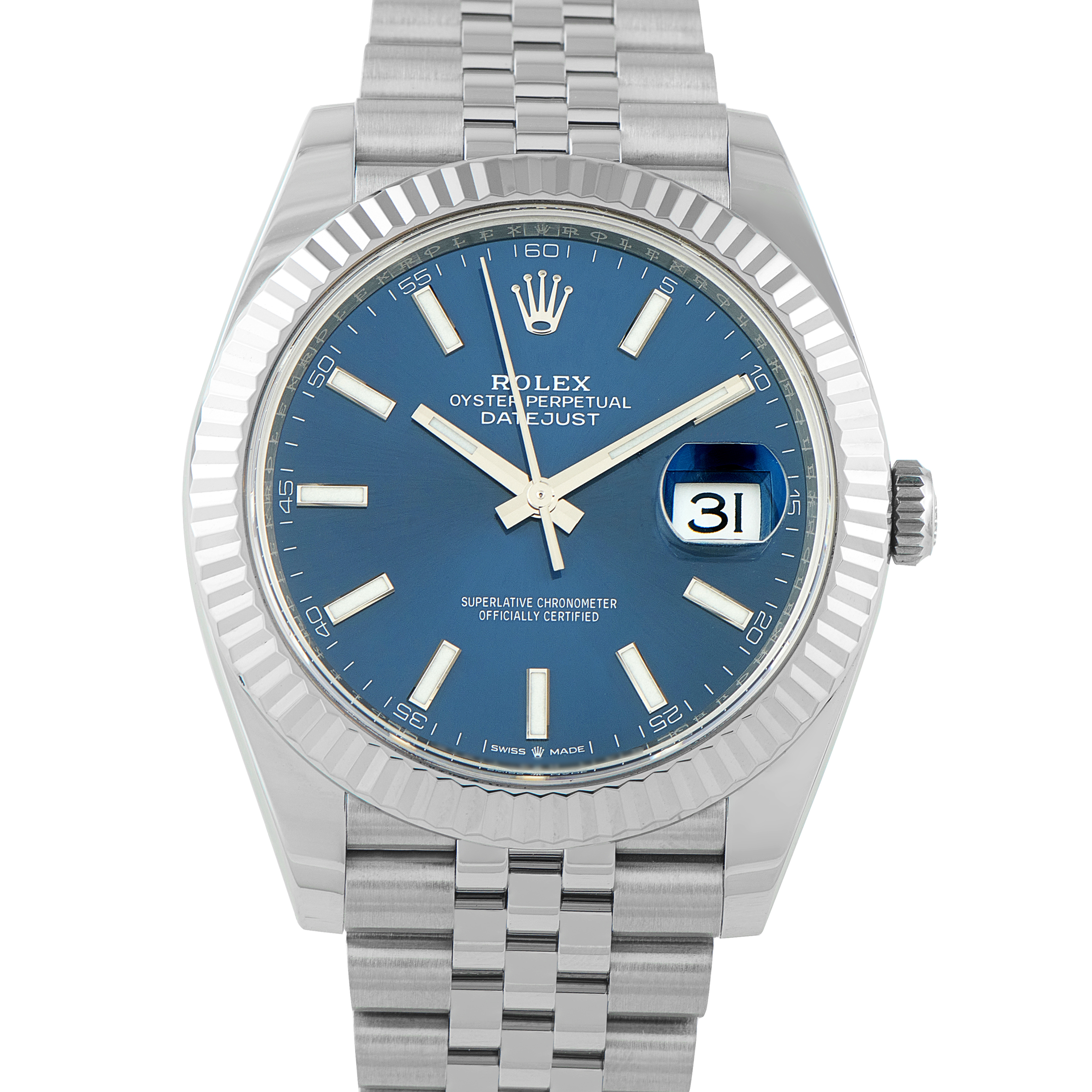 Rolex Datejust 41 Blue Dial Steel Jubilee Watch 126334