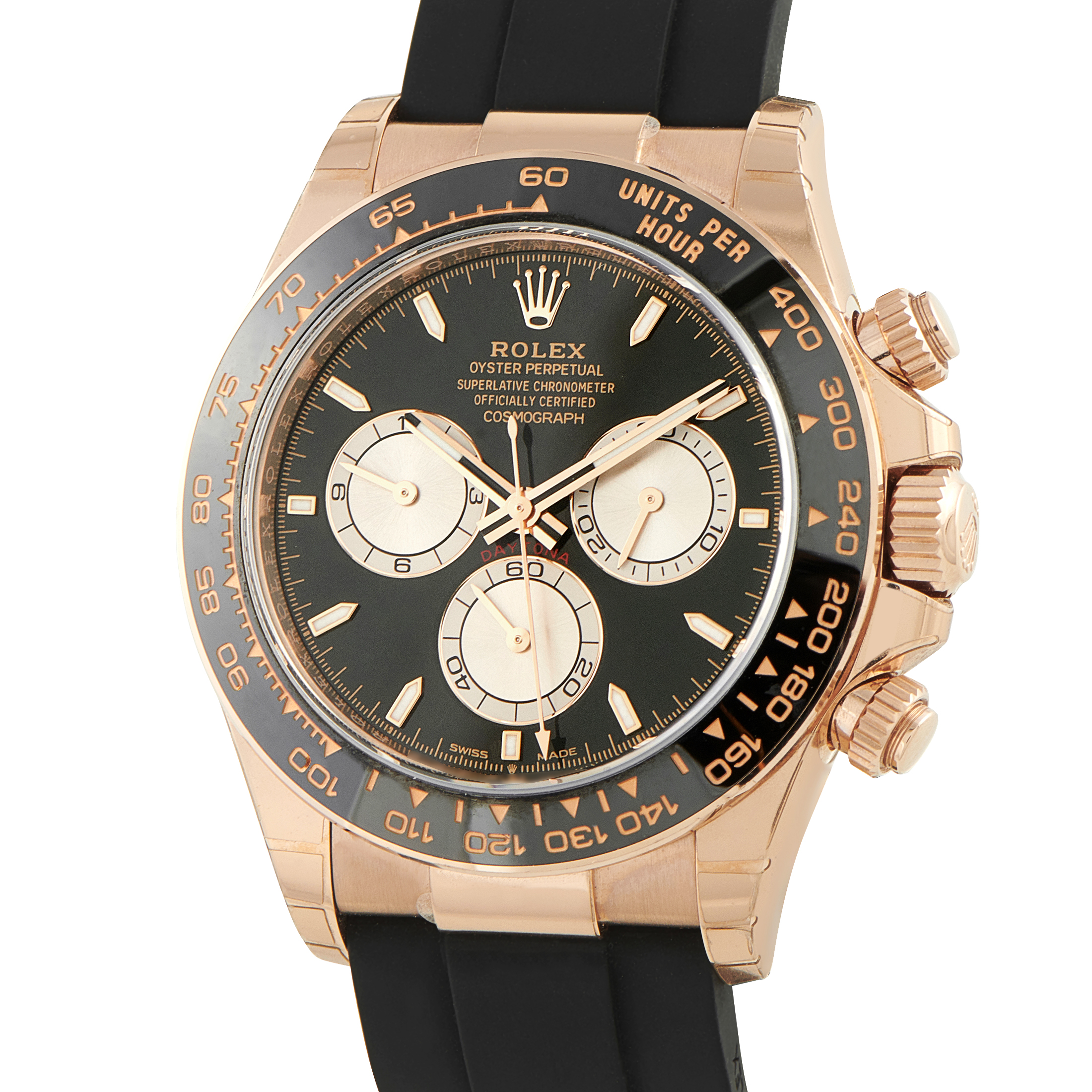 Rolex Daytona Black Dial Everose Gold Oysterflex Watch 126515LN - Image 2
