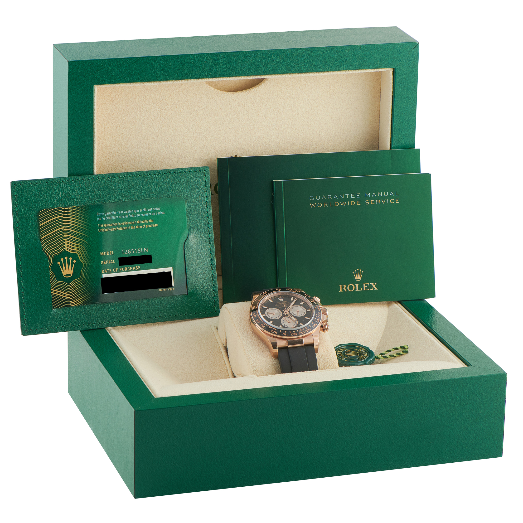Rolex Daytona Black Dial Everose Gold Oysterflex Watch 126515LN - Image 5