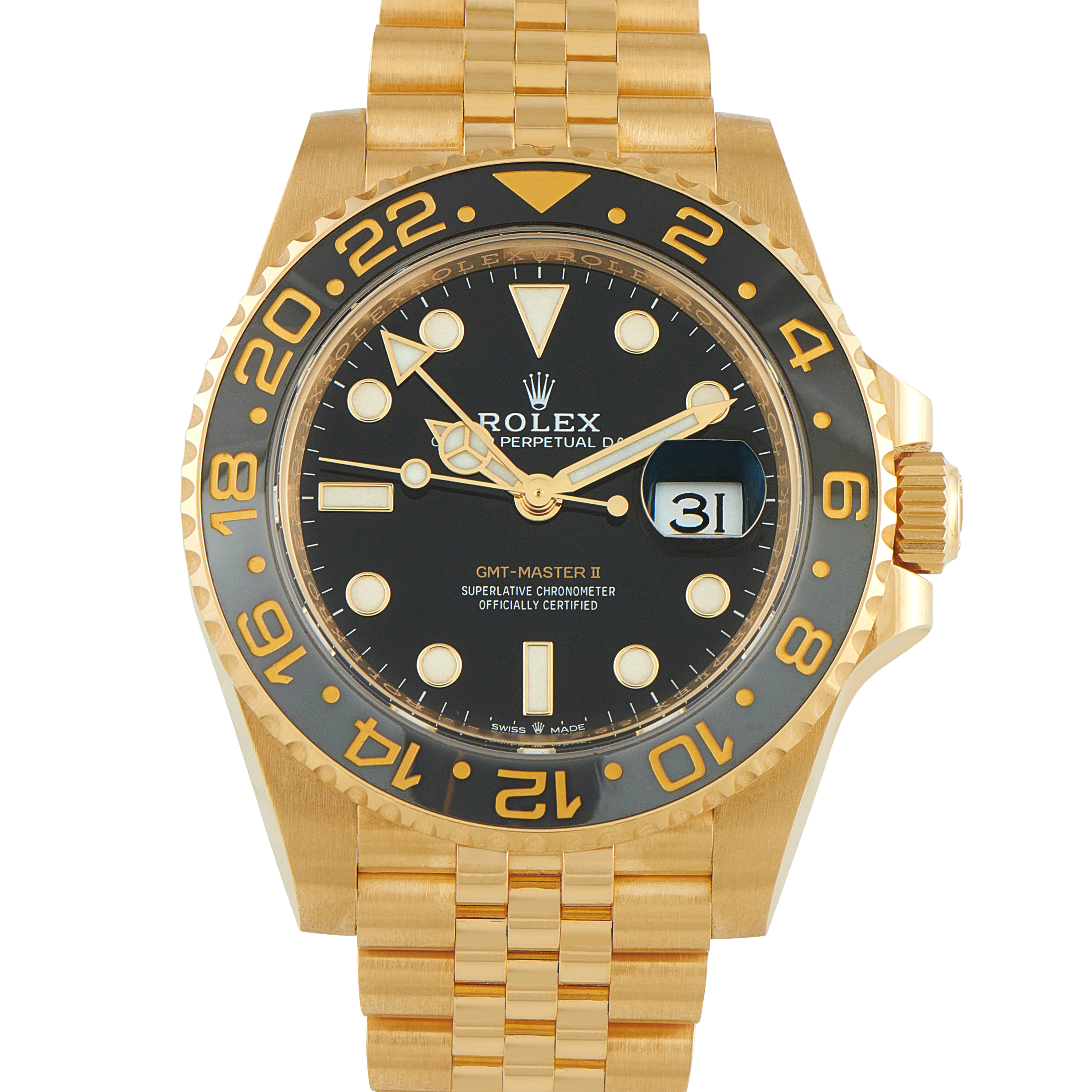Rolex GMT-Master II Yellow Gold Jubilee Watch 126718GRNR