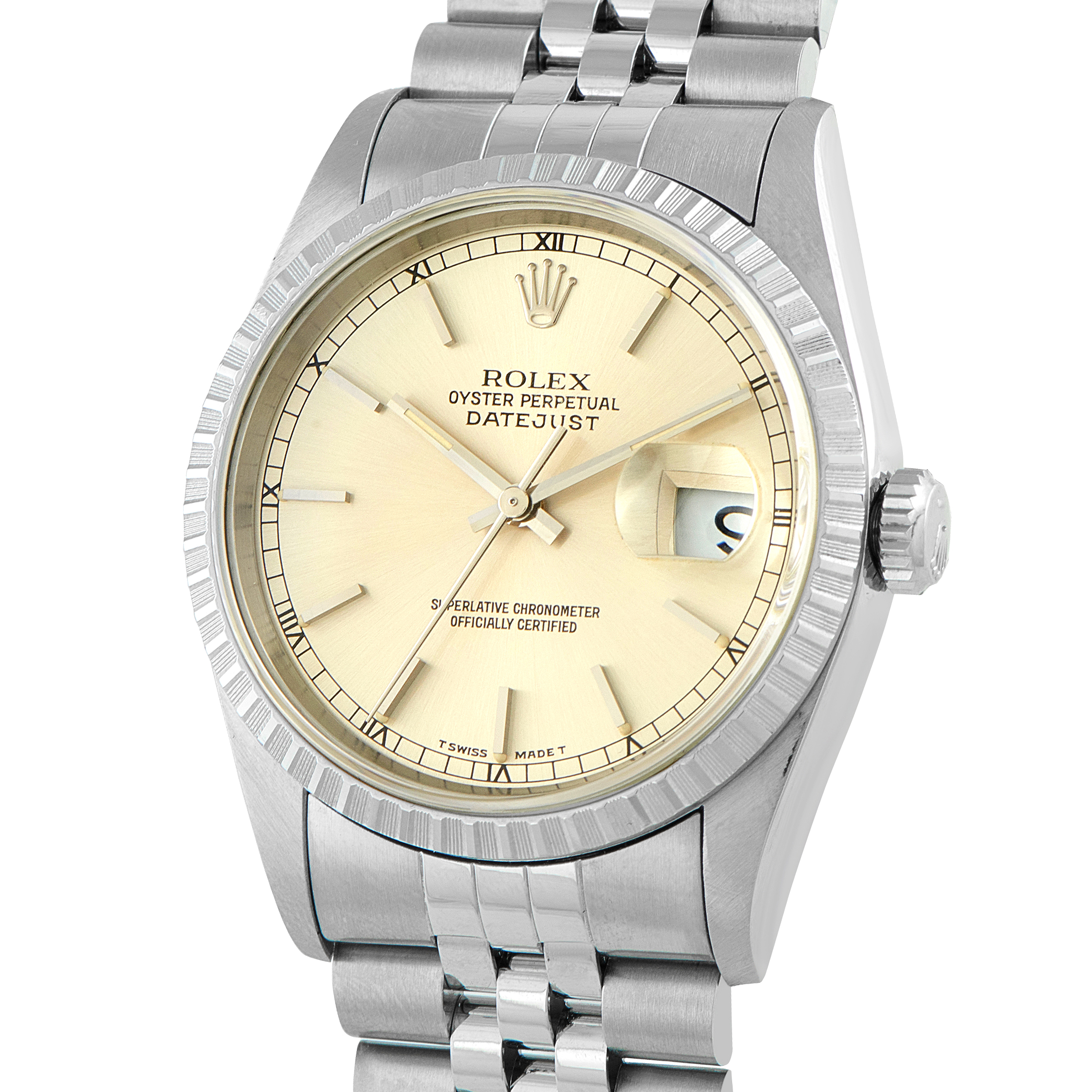 Rolex Datejust 36 Engine-Turned Bezel Steel Jubilee Watch 16220 - Image 2
