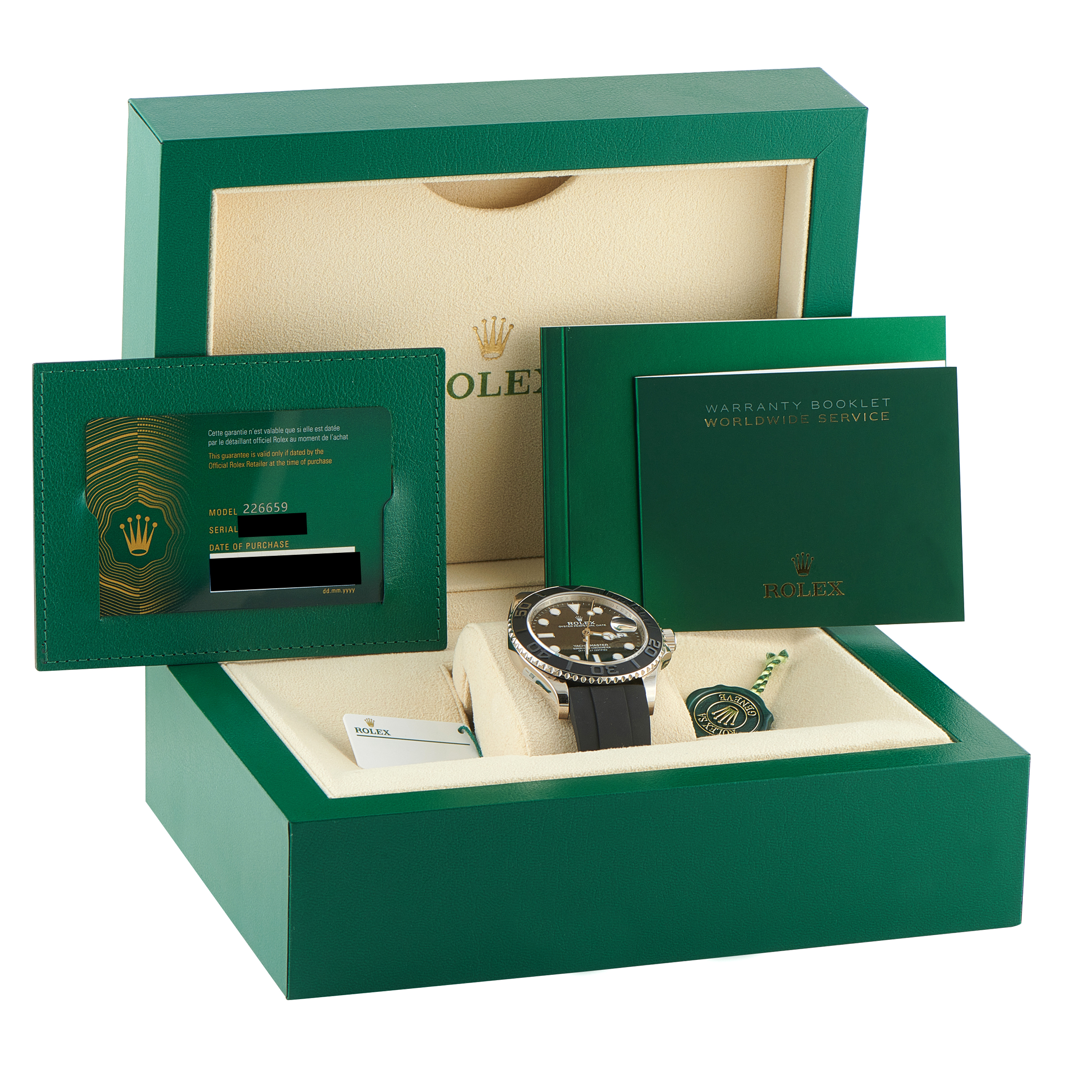 Rolex Yacht-Master 42 Black Dial White Gold Oysterflex Watch 226659 - Image 5