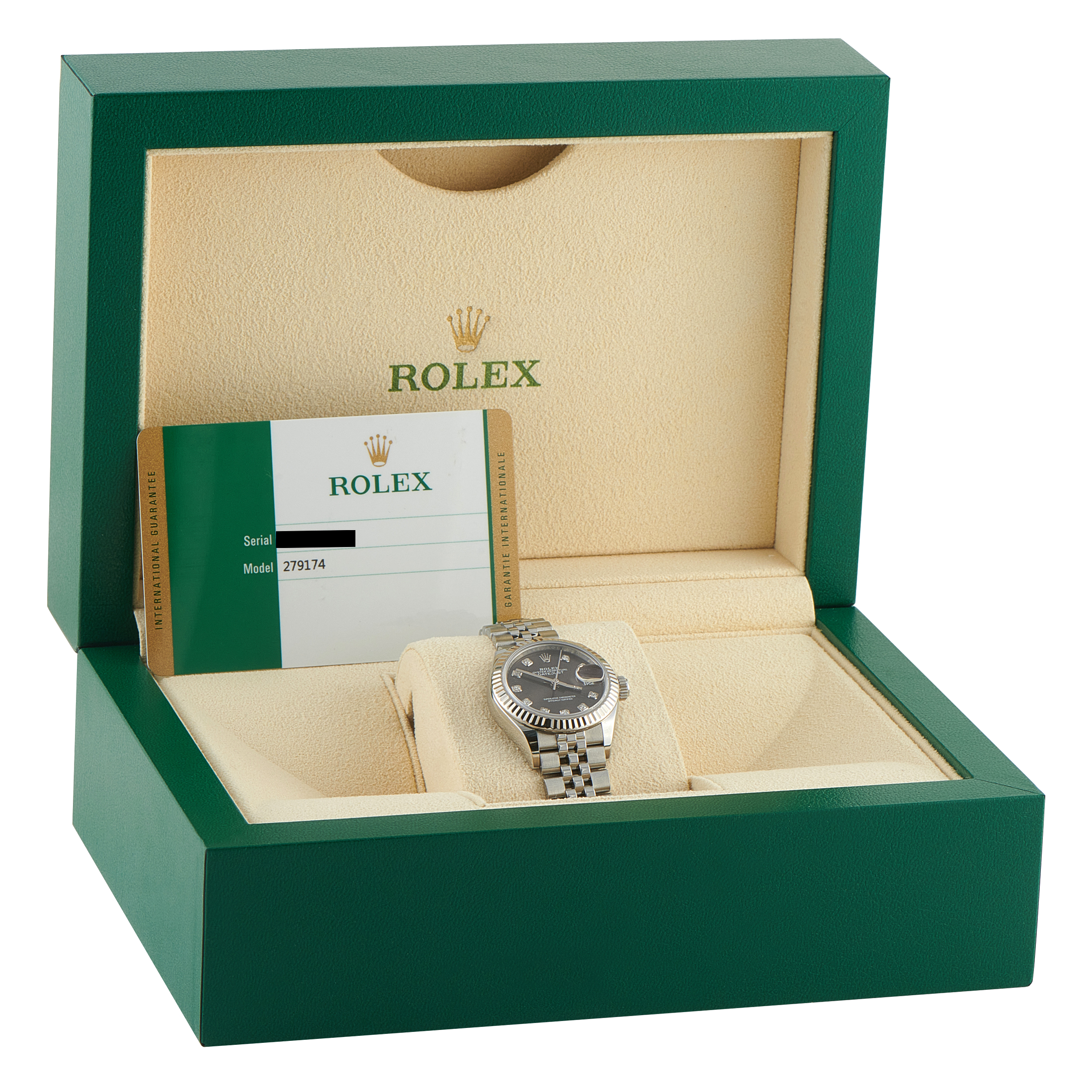 Rolex Lady Datejust Diamond-Set Gray Dial Steel Jubilee Watch 279174 - Image 5
