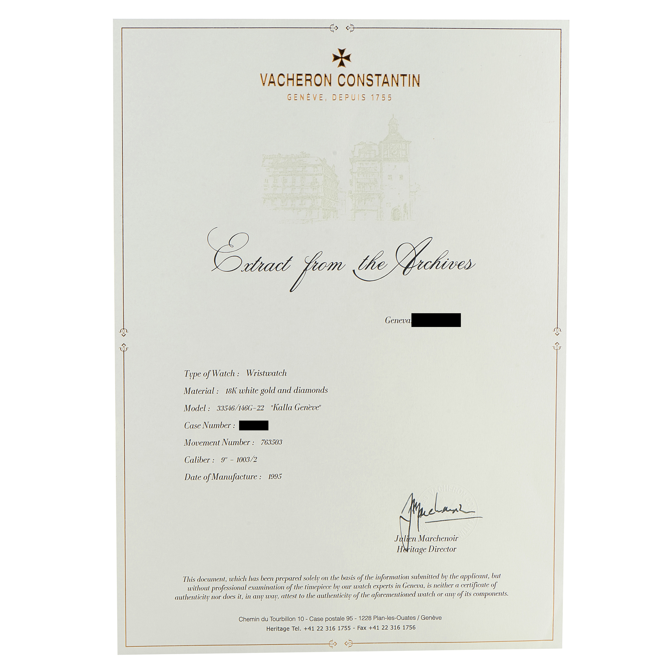 Vacheron Constantin Kalla Geneva Diamond and White Gold Watch Set 10546/146G-22 & 33546/146G-22 - Image 11
