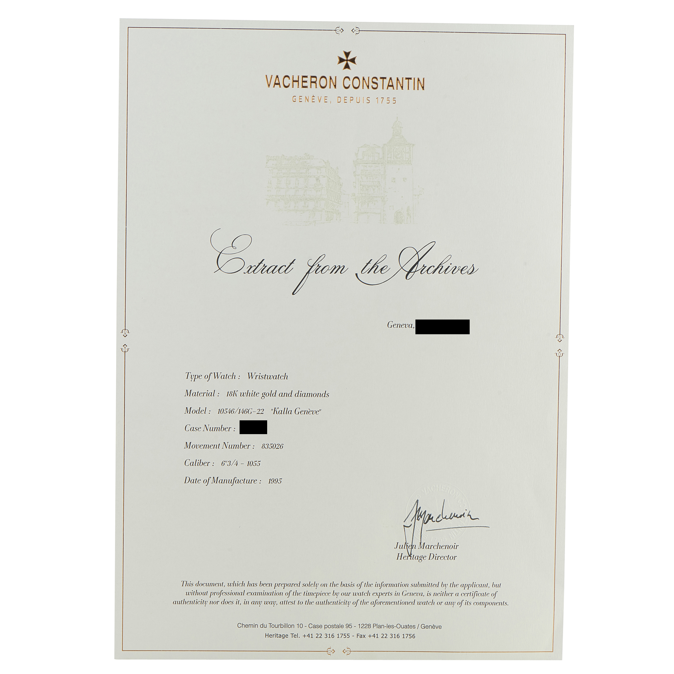 Vacheron Constantin Kalla Geneva Diamond and White Gold Watch Set 10546/146G-22 & 33546/146G-22 - Image 10